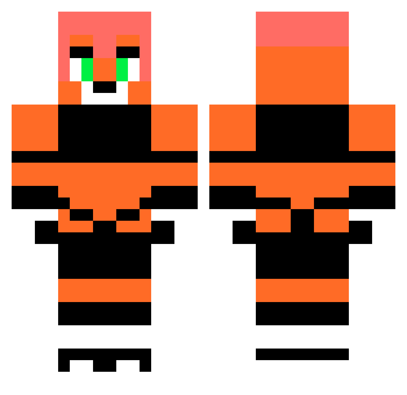 Emraaal Minecraft skin, front and back view
