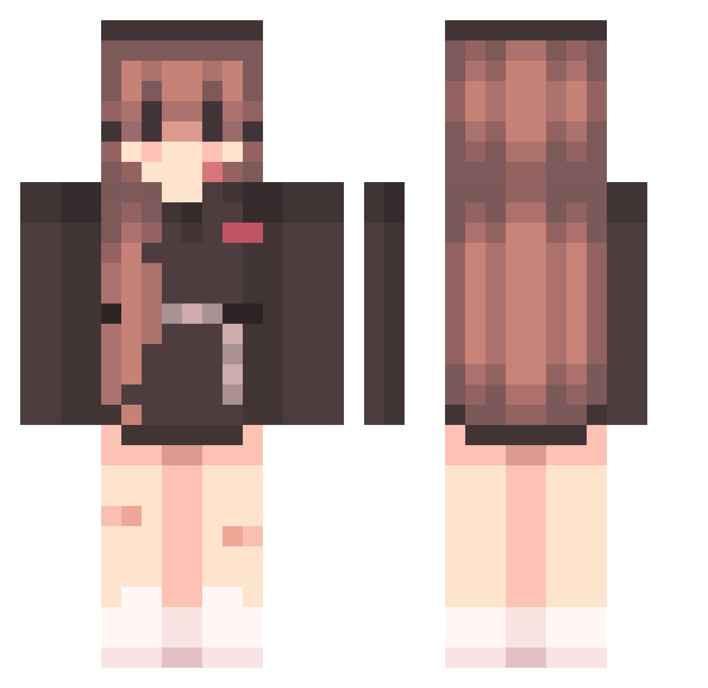 lasxngna Minecraft skin, front and back view