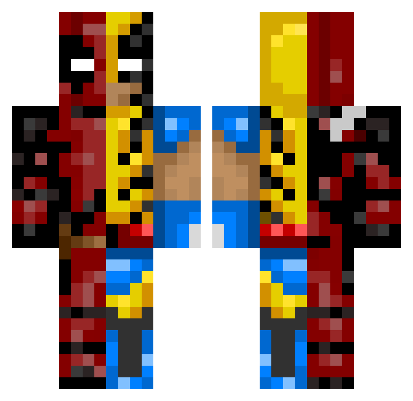 PS2HAGRID Minecraft skin, front and back view