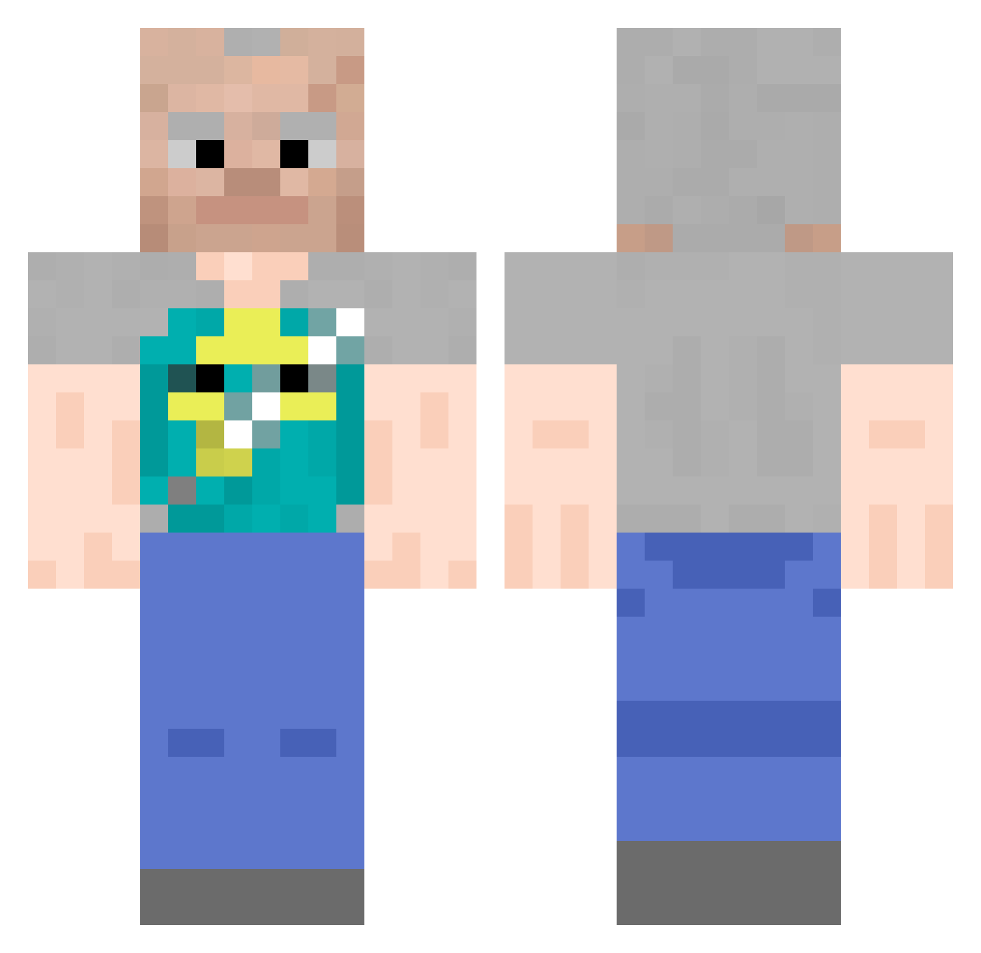TerryDavisAimer Minecraft skin, front and back view