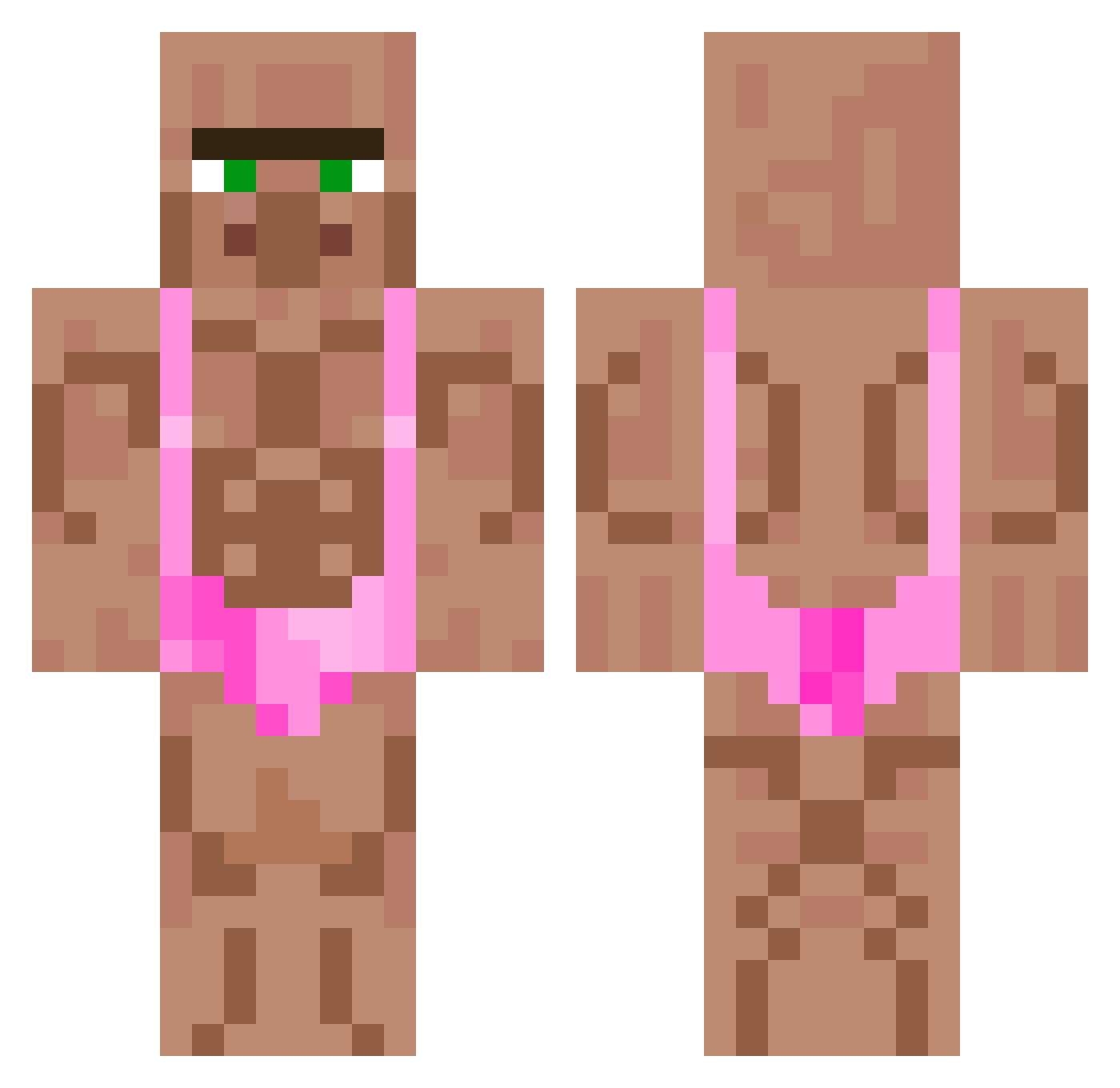 bigdeaf Minecraft skin, front and back view