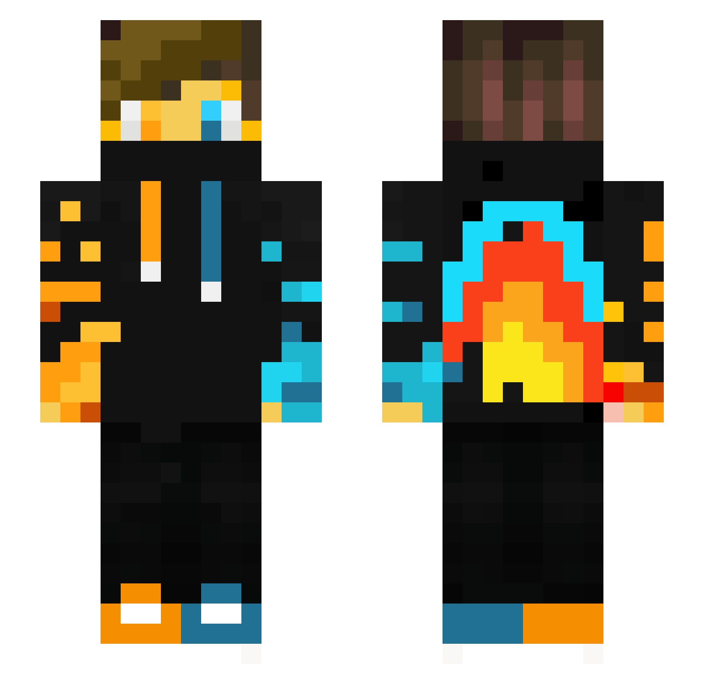 FynamoKidz Minecraft skin, front and back view