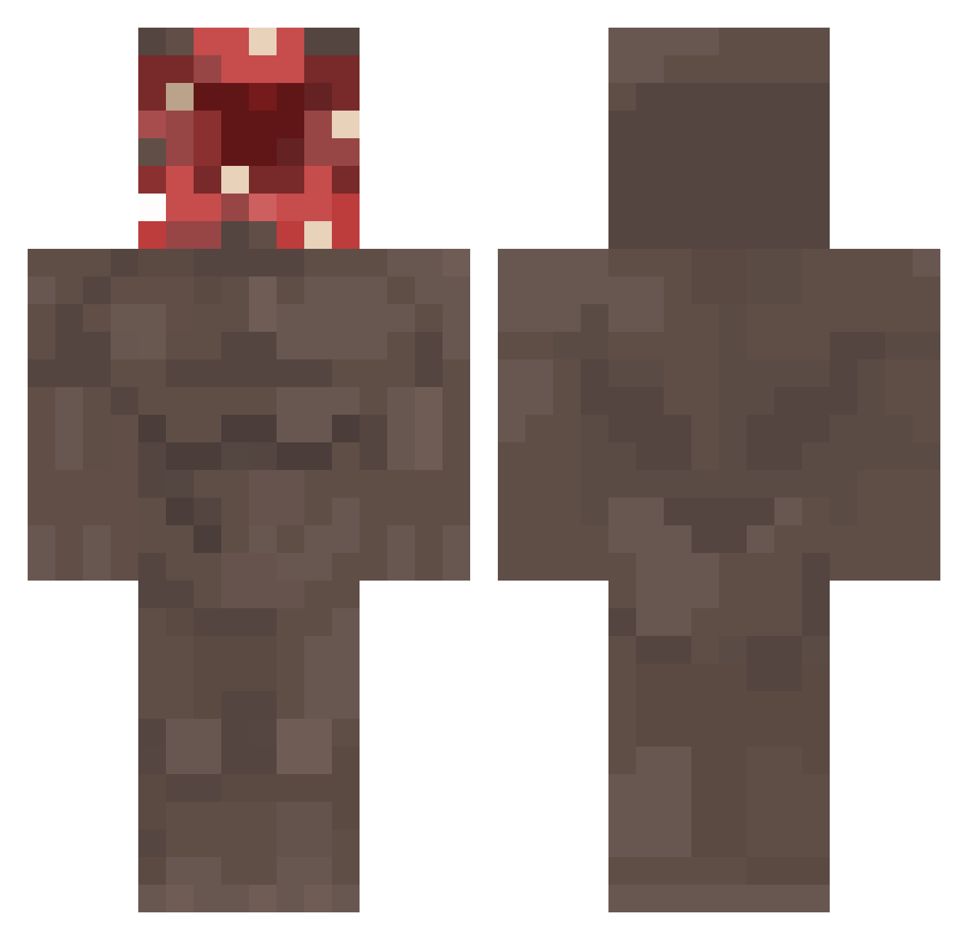MHF_cookie Minecraft skin, front and back view