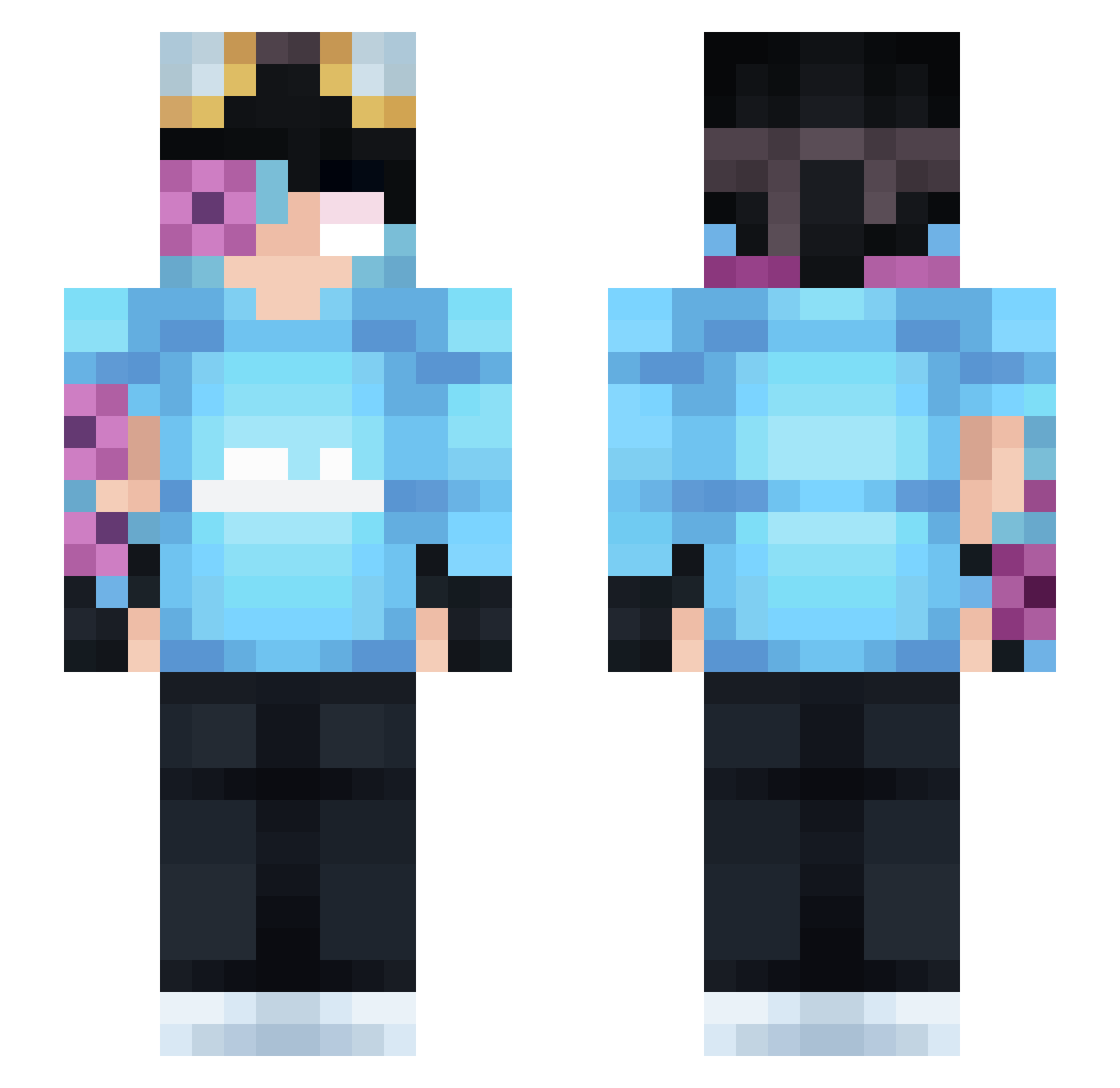 snai1l Minecraft skin, front and back view
