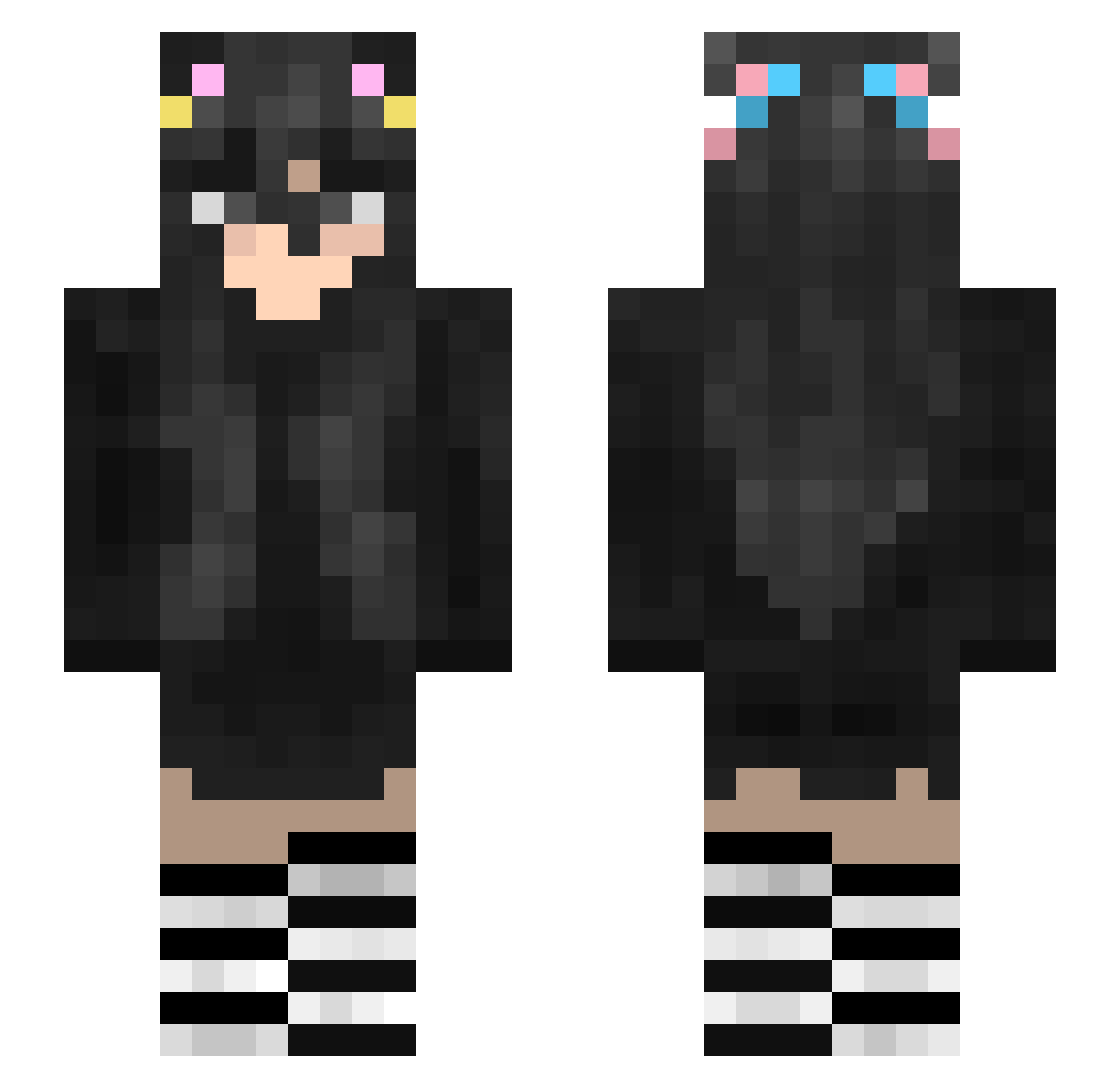 sukineco Minecraft skin, front and back view