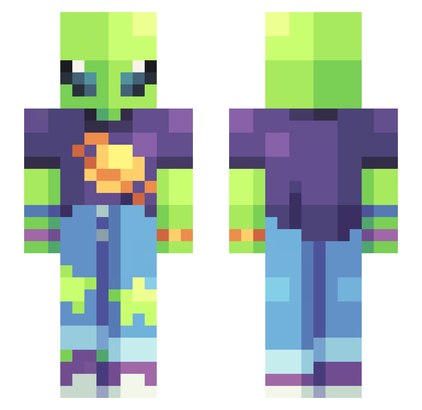 Thick_Dino Minecraft skin, front and back view