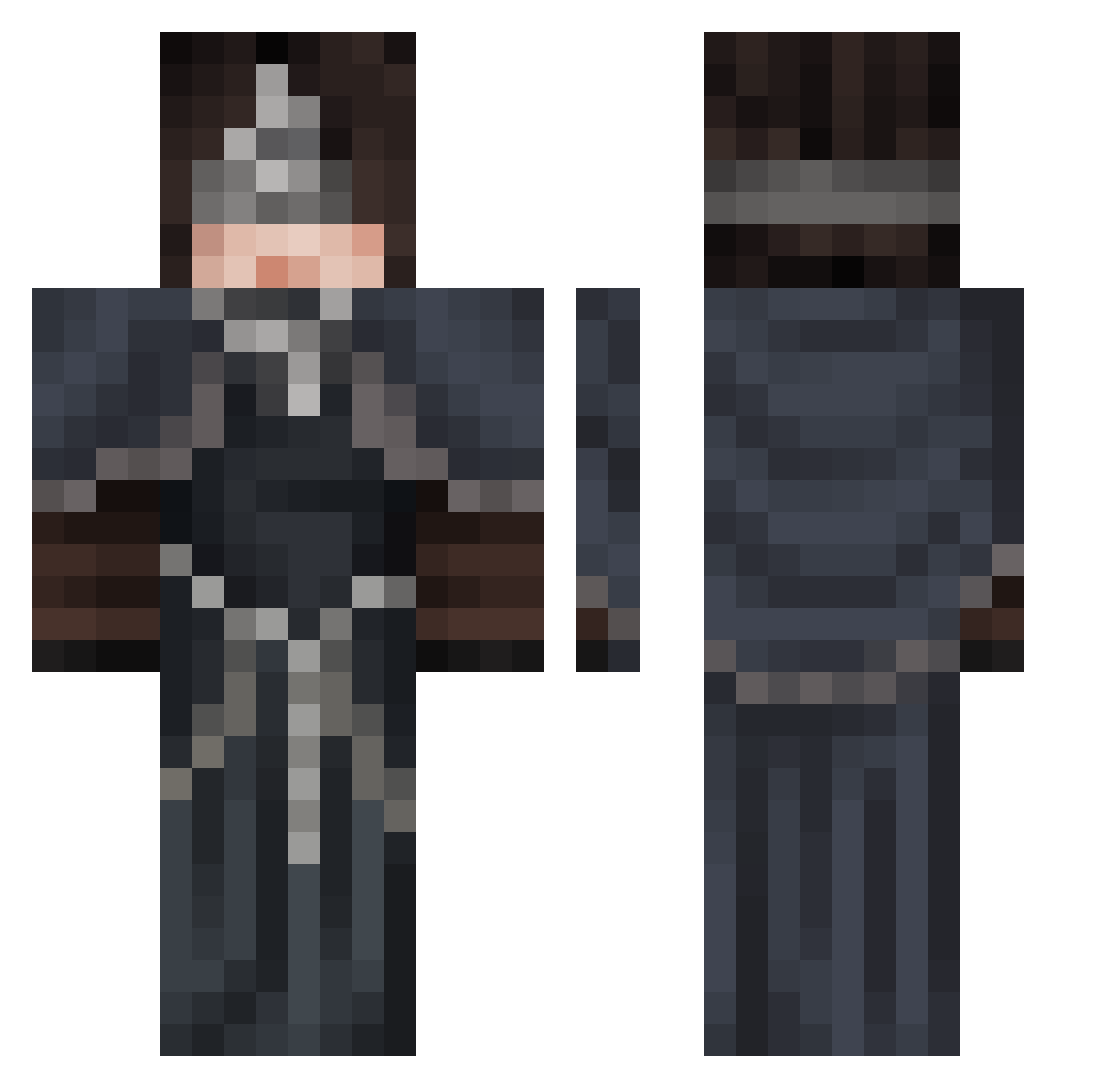 MasterDoll Minecraft skin, front and back view