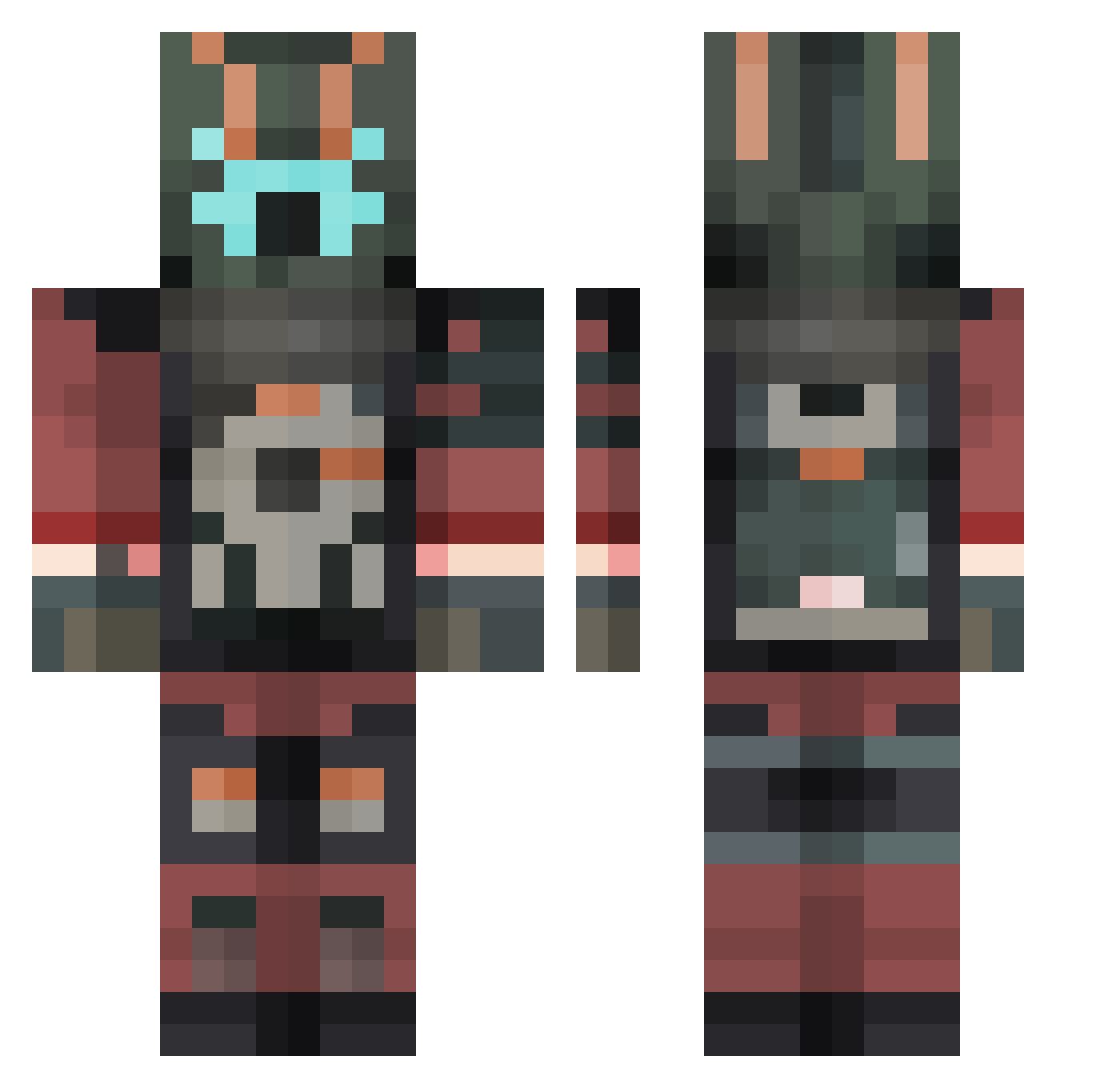 Monsterbot856 Minecraft skin, front and back view