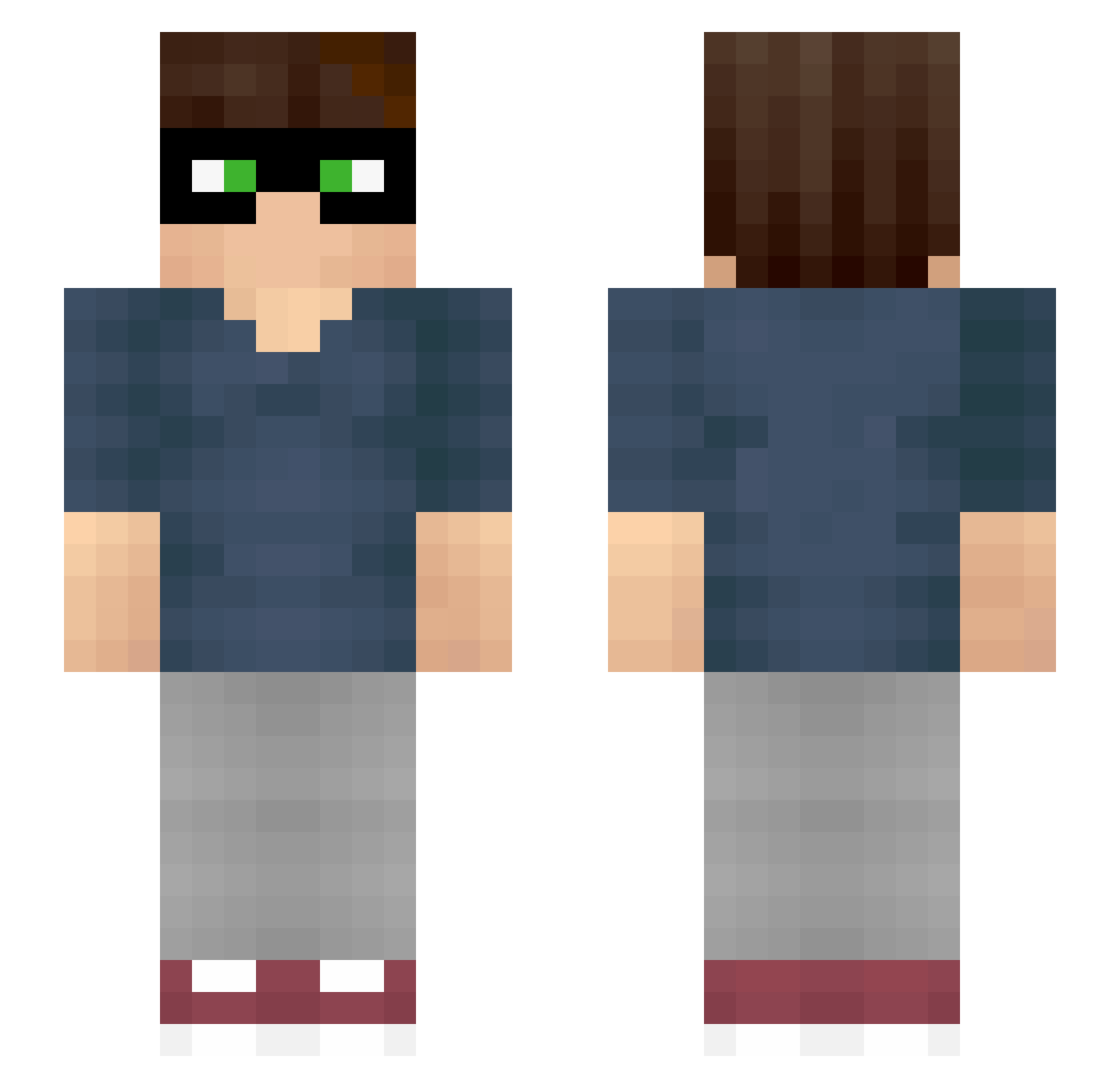 Flavourie Minecraft skin, front and back view
