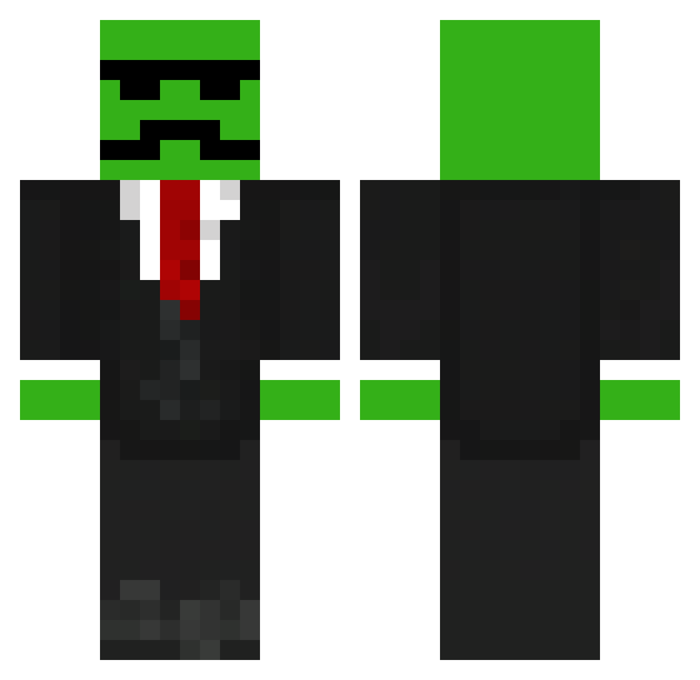 SirConfused Minecraft skin, front and back view