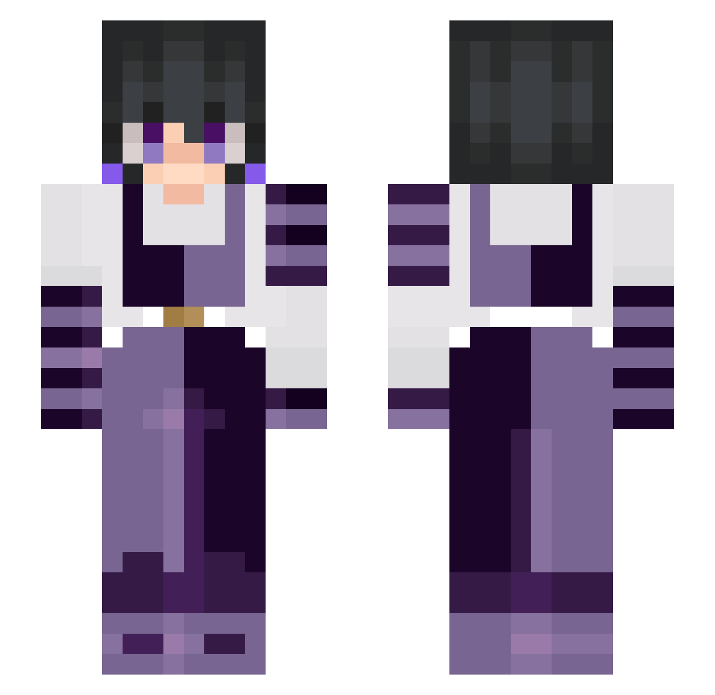 Sporky666 Minecraft skin, front and back view