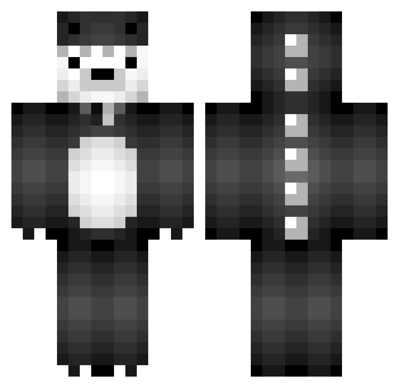 Rachel_Karateka Minecraft skin, front and back view