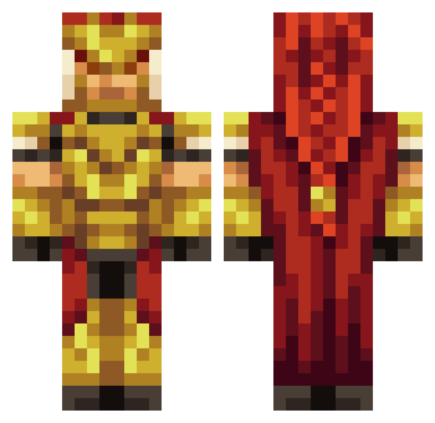 TreyS Minecraft skin, front and back view