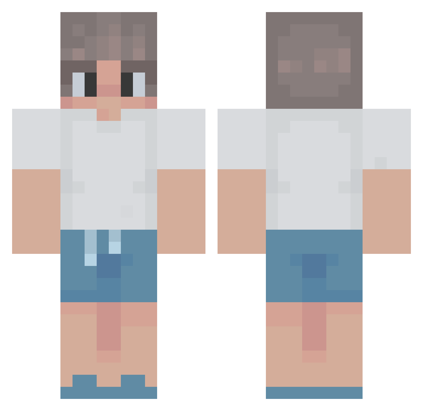 TrueG9408 Minecraft skin, front and back view