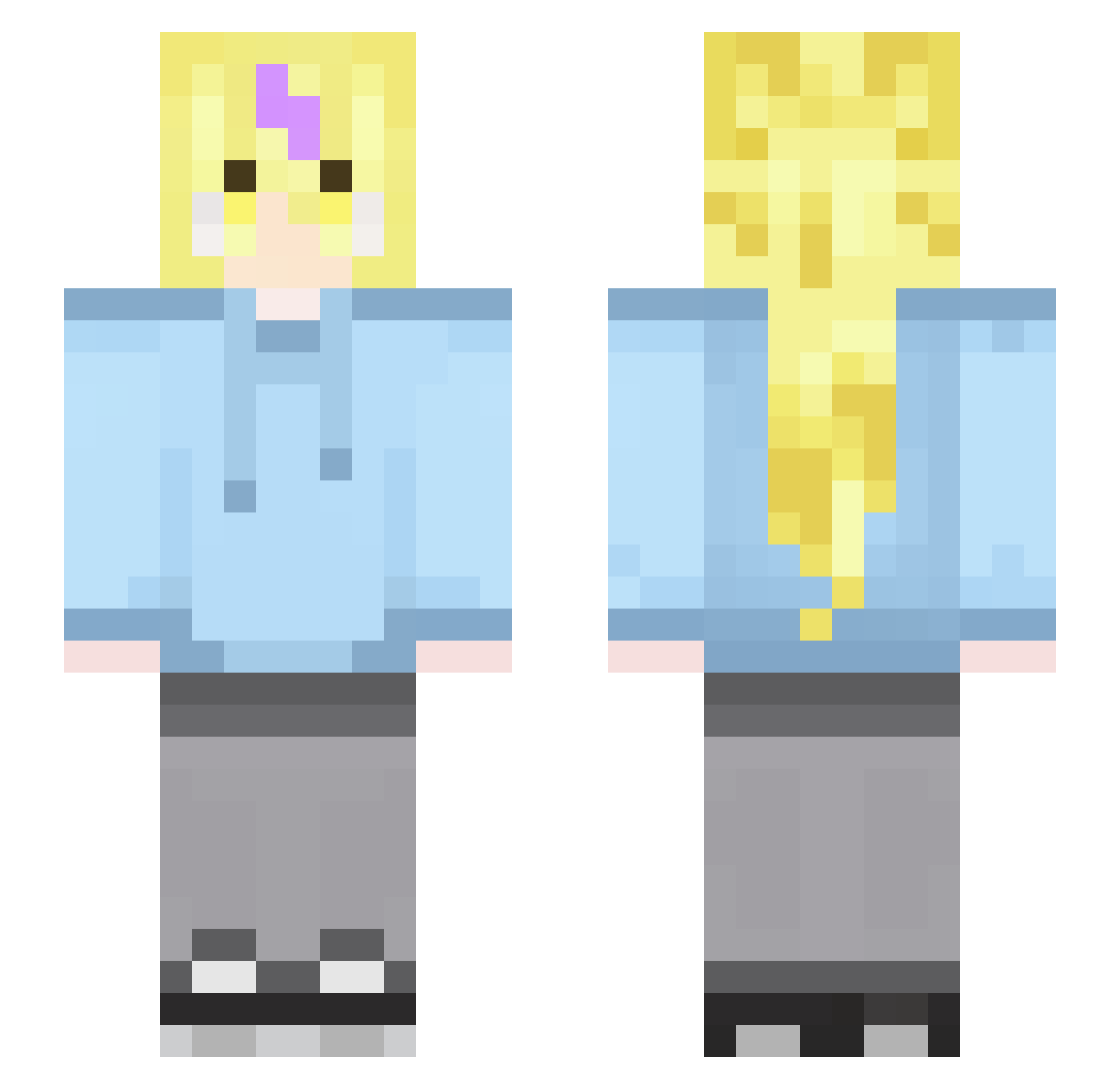 AngeHick Minecraft skin, front and back view