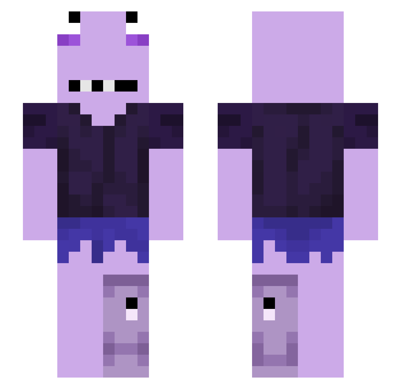 Synamble Minecraft skin, front and back view