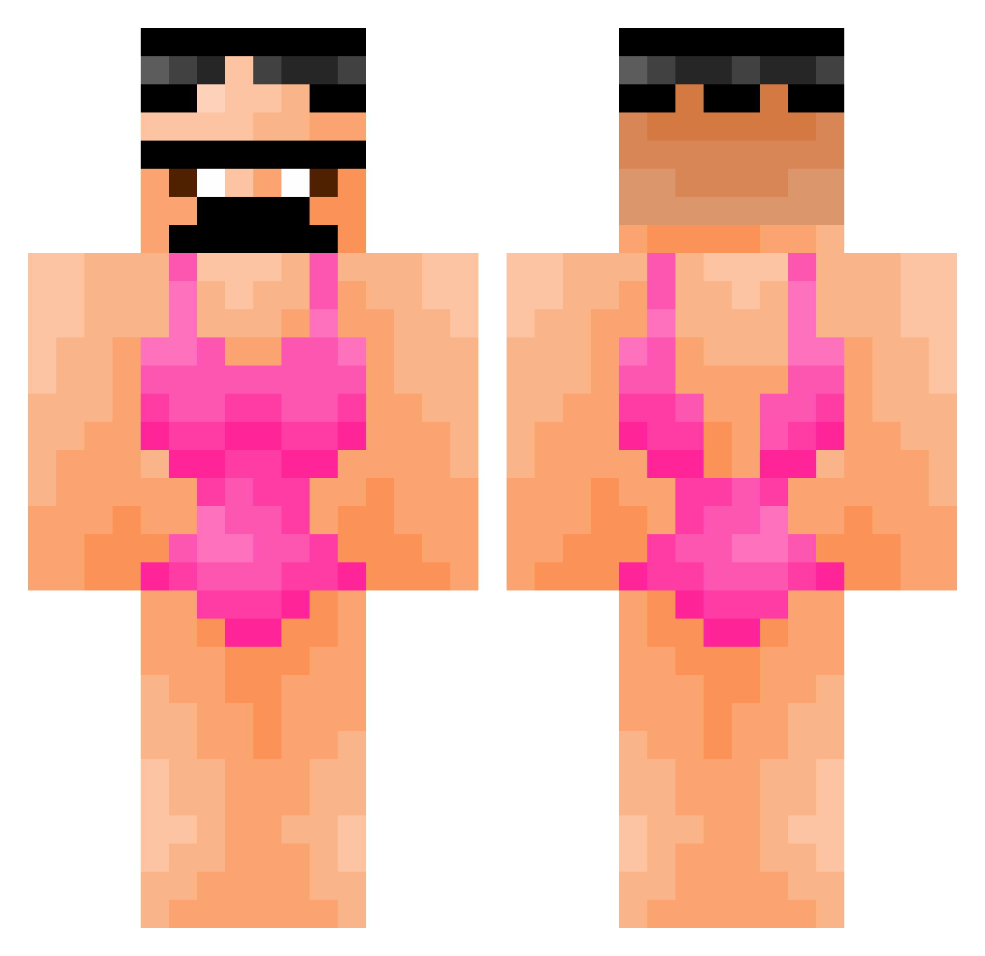 Heotu Minecraft skin, front and back view