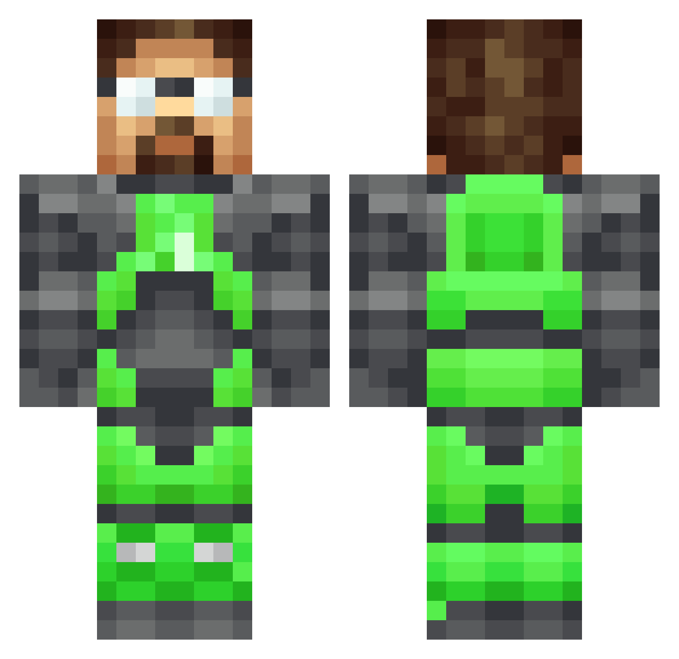 SeigneurRootBeer Minecraft skin, front and back view