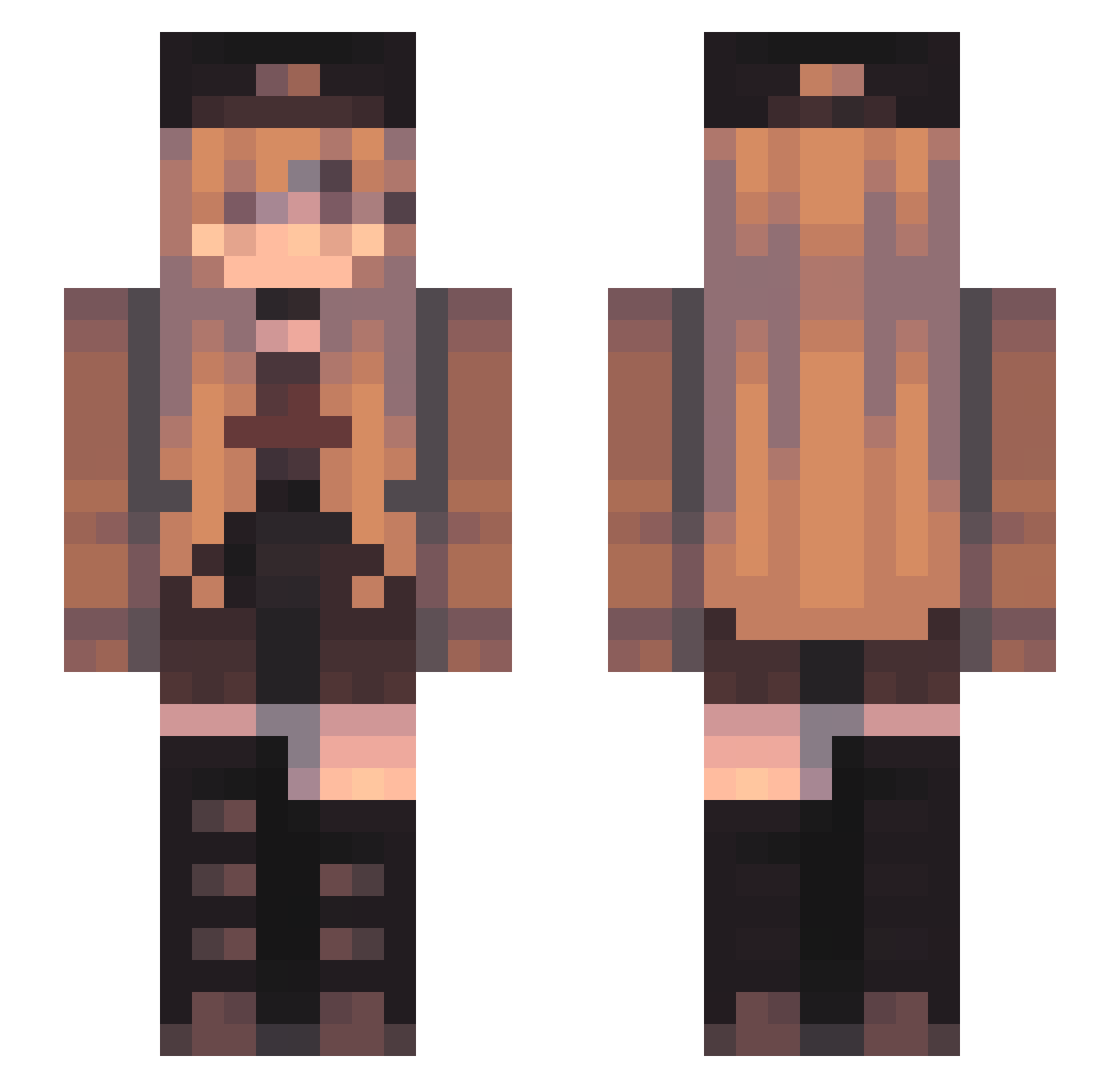 rider3443 Minecraft skin, front and back view
