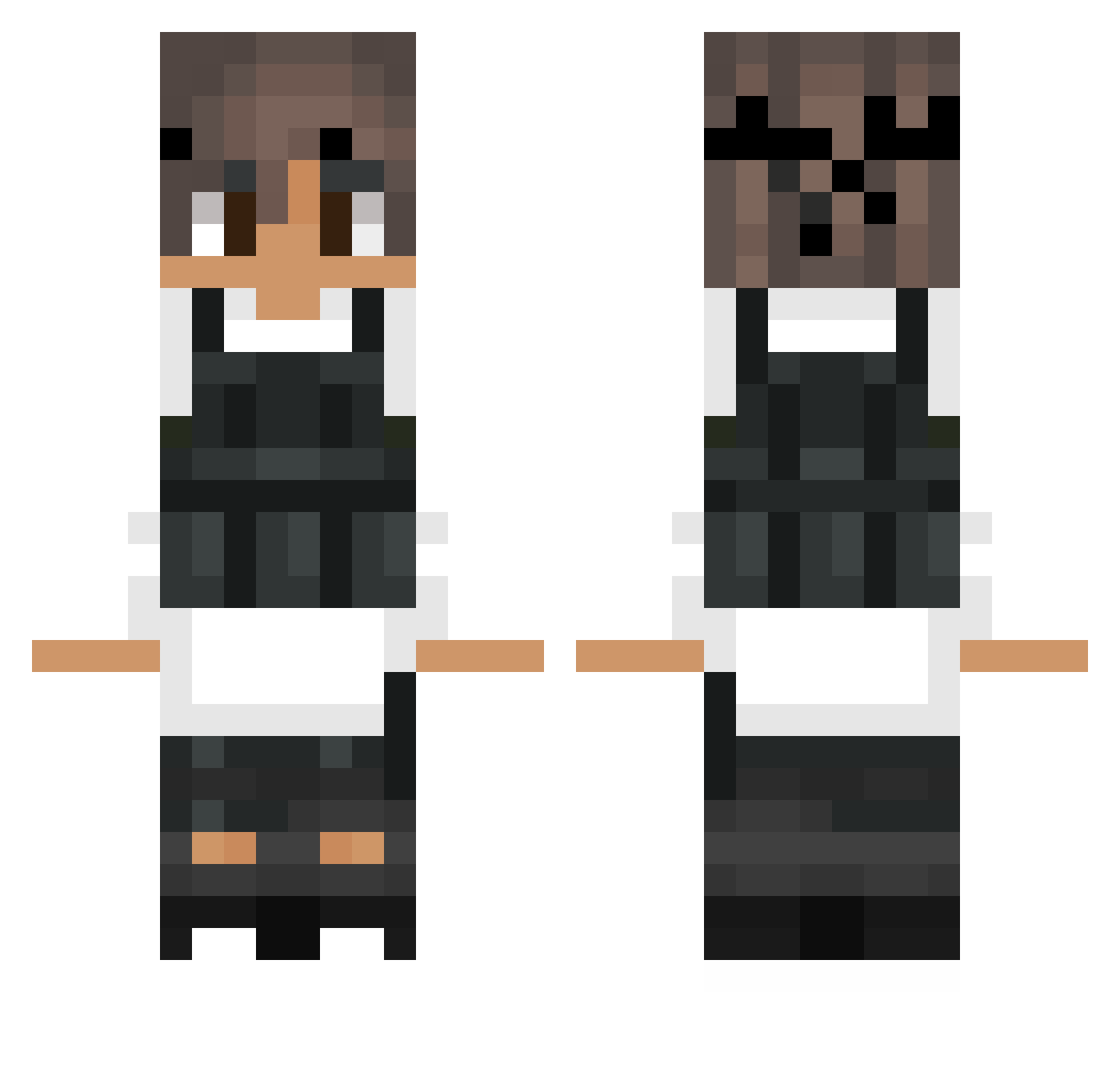 Gertiii Minecraft skin, front and back view