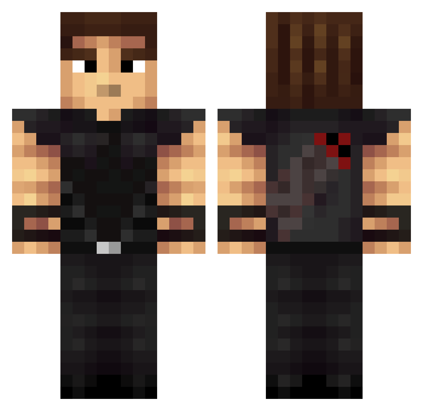 Shreeve Minecraft skin, front and back view