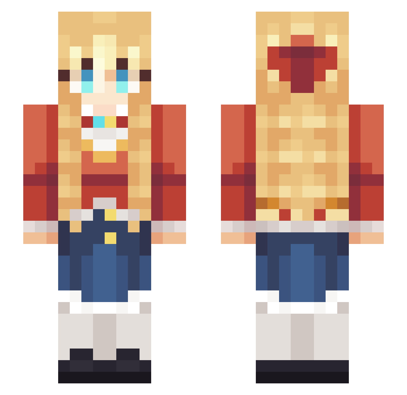 BladyStyles Minecraft skin, front and back view