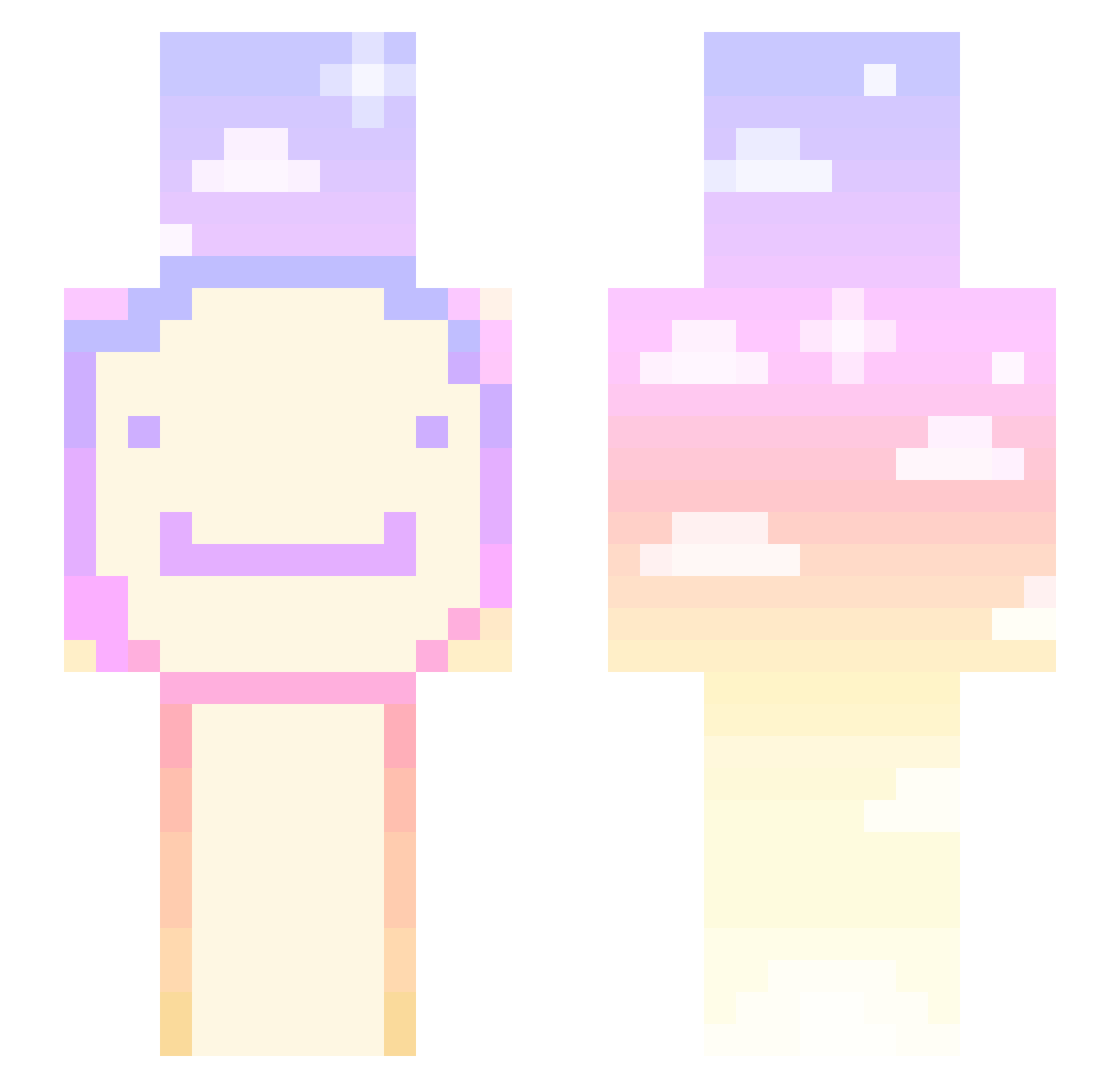 Persistence Minecraft skin, front and back view