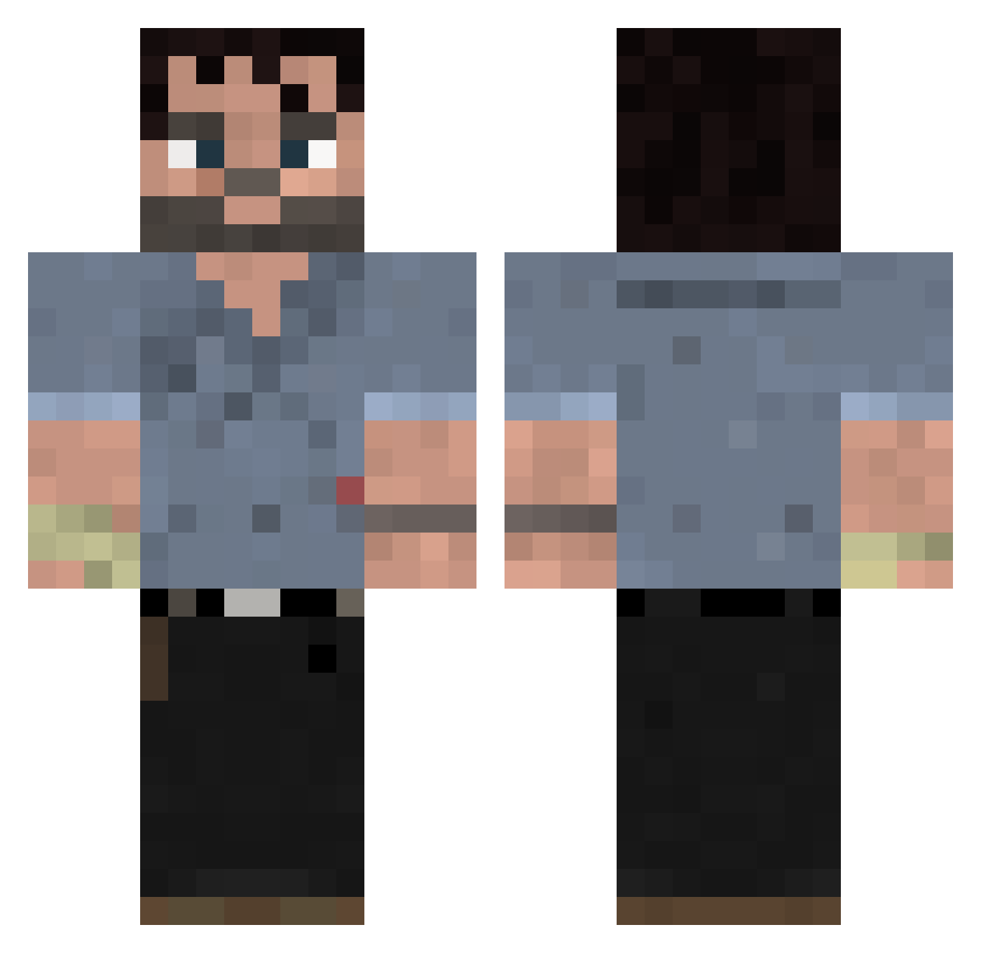Trodo Minecraft skin, front and back view