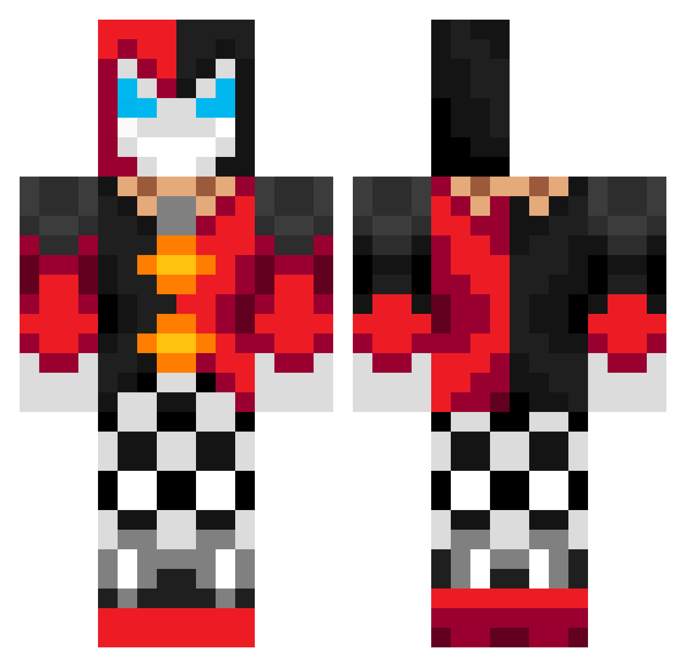 BatistaGoat Minecraft skin, front and back view