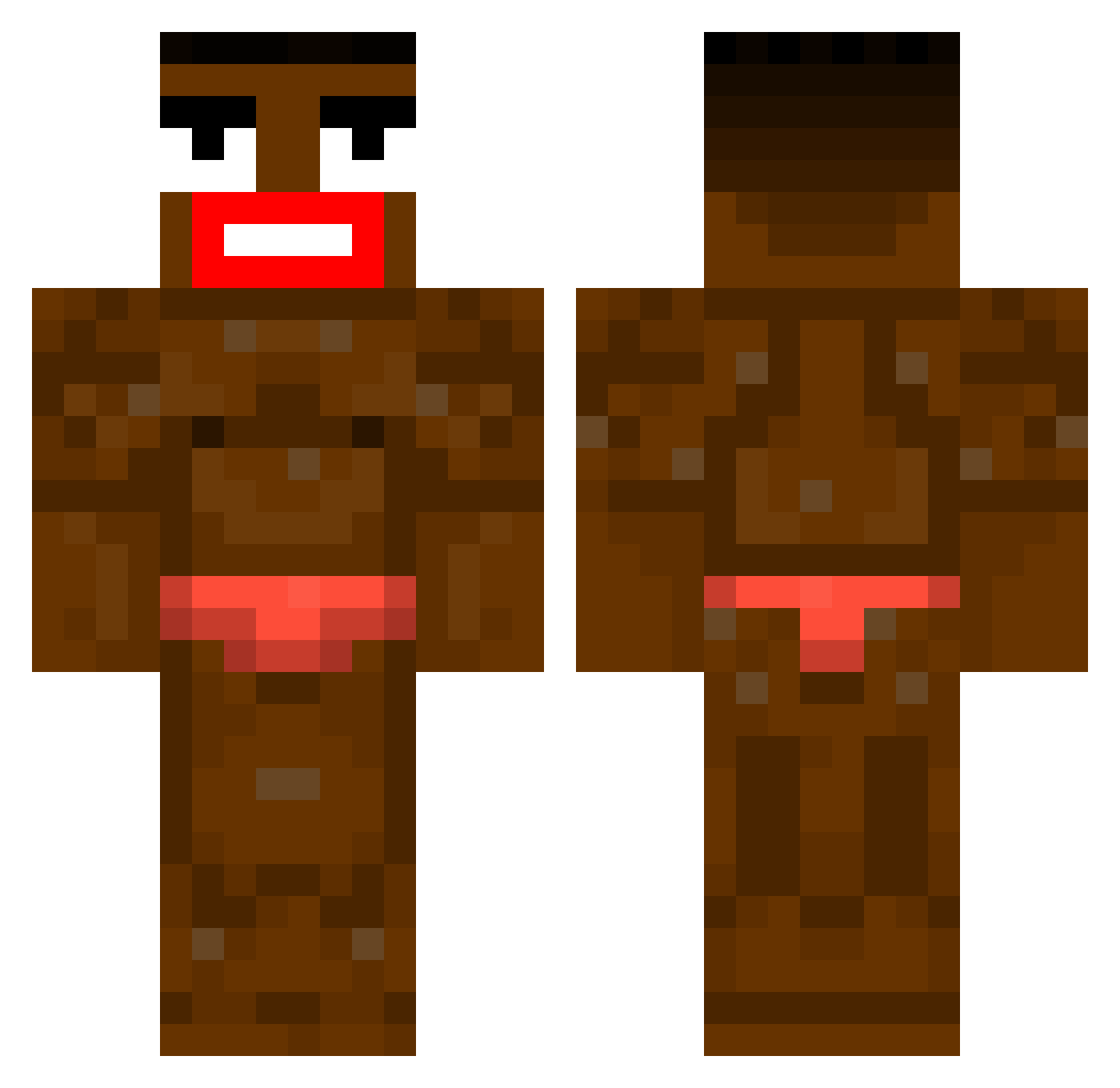 xxLuckyxxx Minecraft skin, front and back view