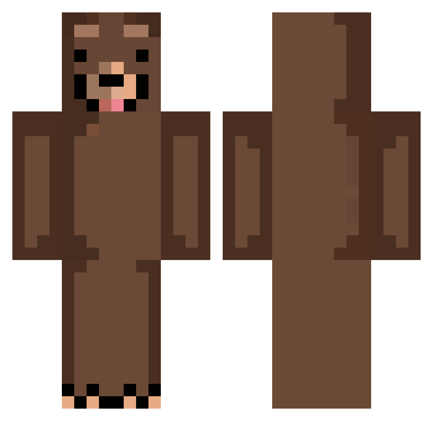 smegmatic Minecraft skin, front and back view