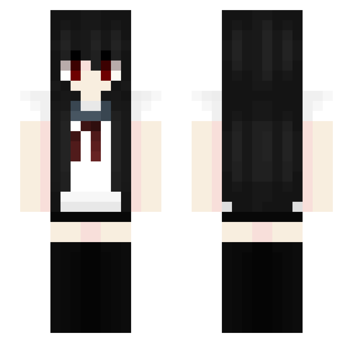 lovesickcat Minecraft skin, front and back view
