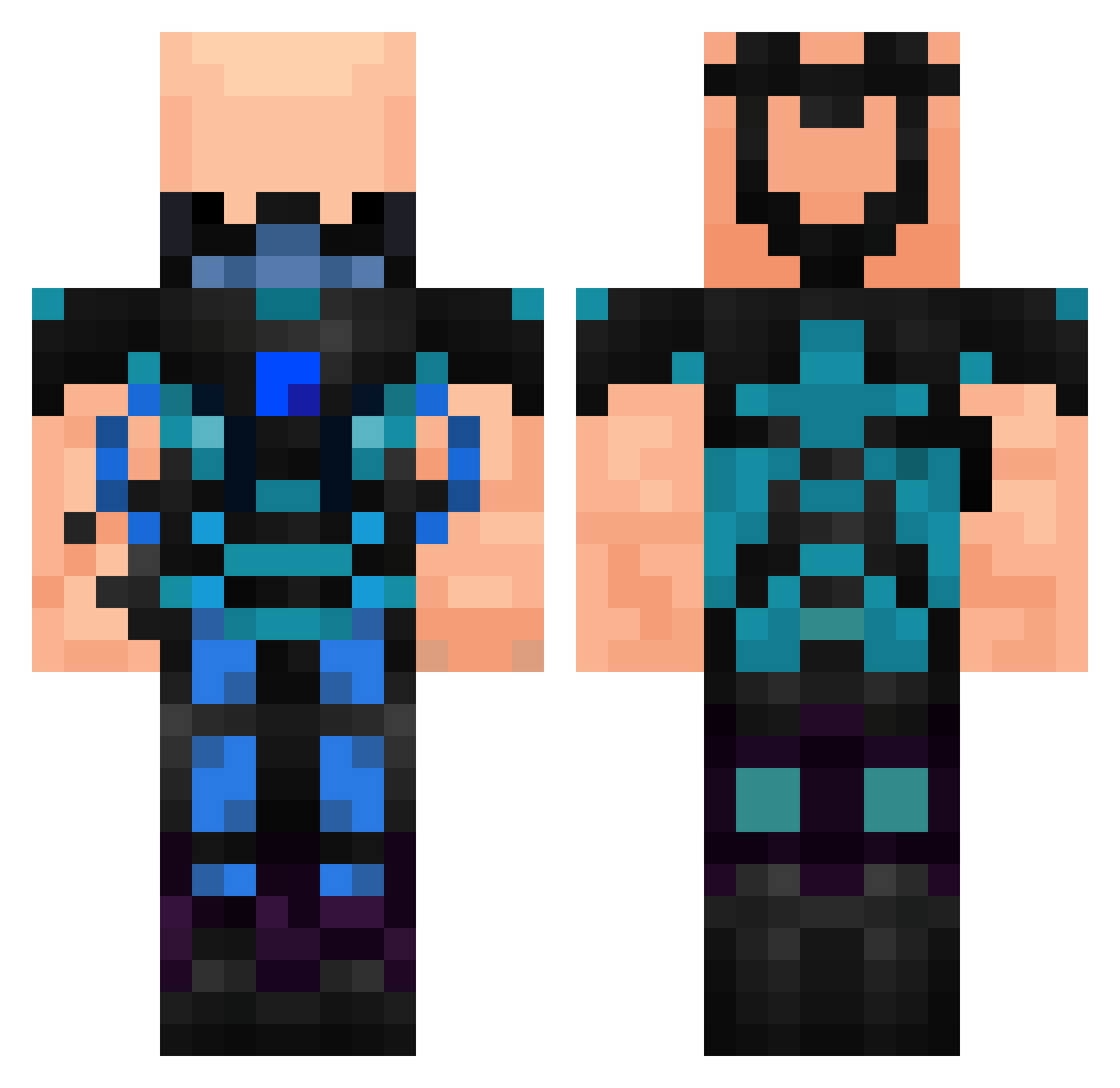 CZ4REK Minecraft skin, front and back view