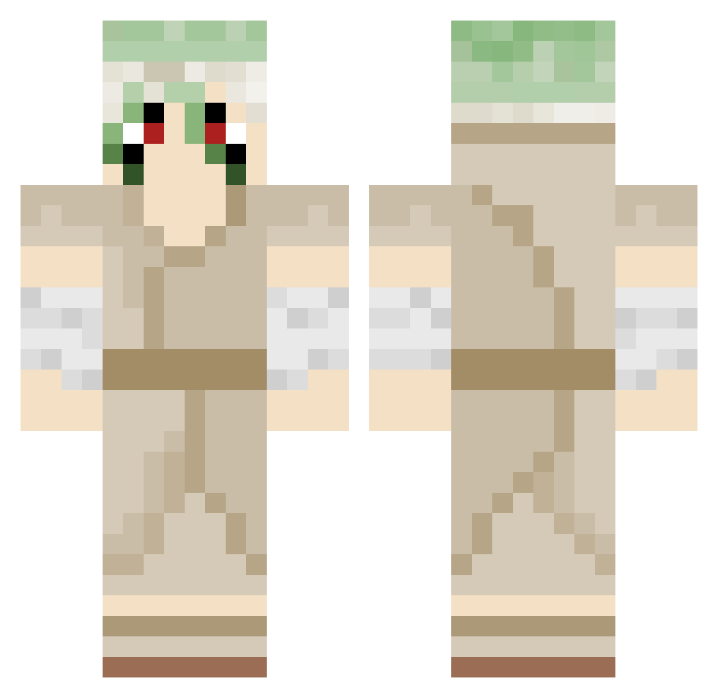 Zelos_Sama Minecraft skin, front and back view