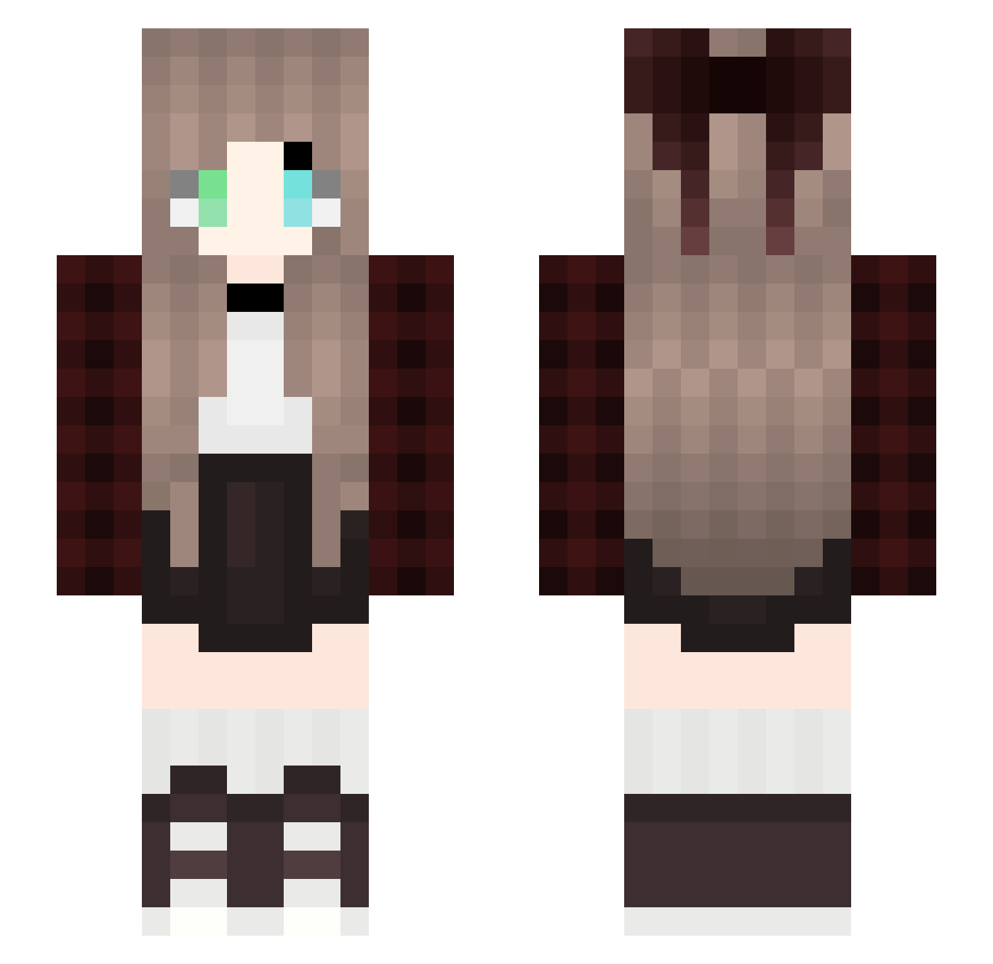 lolotte45 Minecraft skin, front and back view