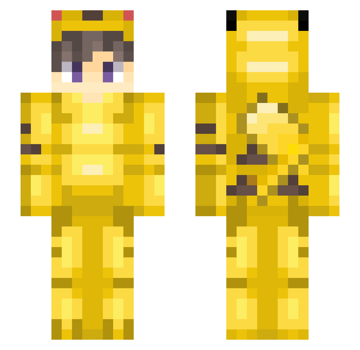 PrxnzKnock Minecraft skin, front and back view