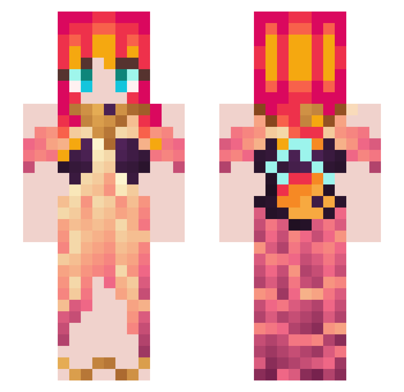 Nazharet Minecraft skin, front and back view