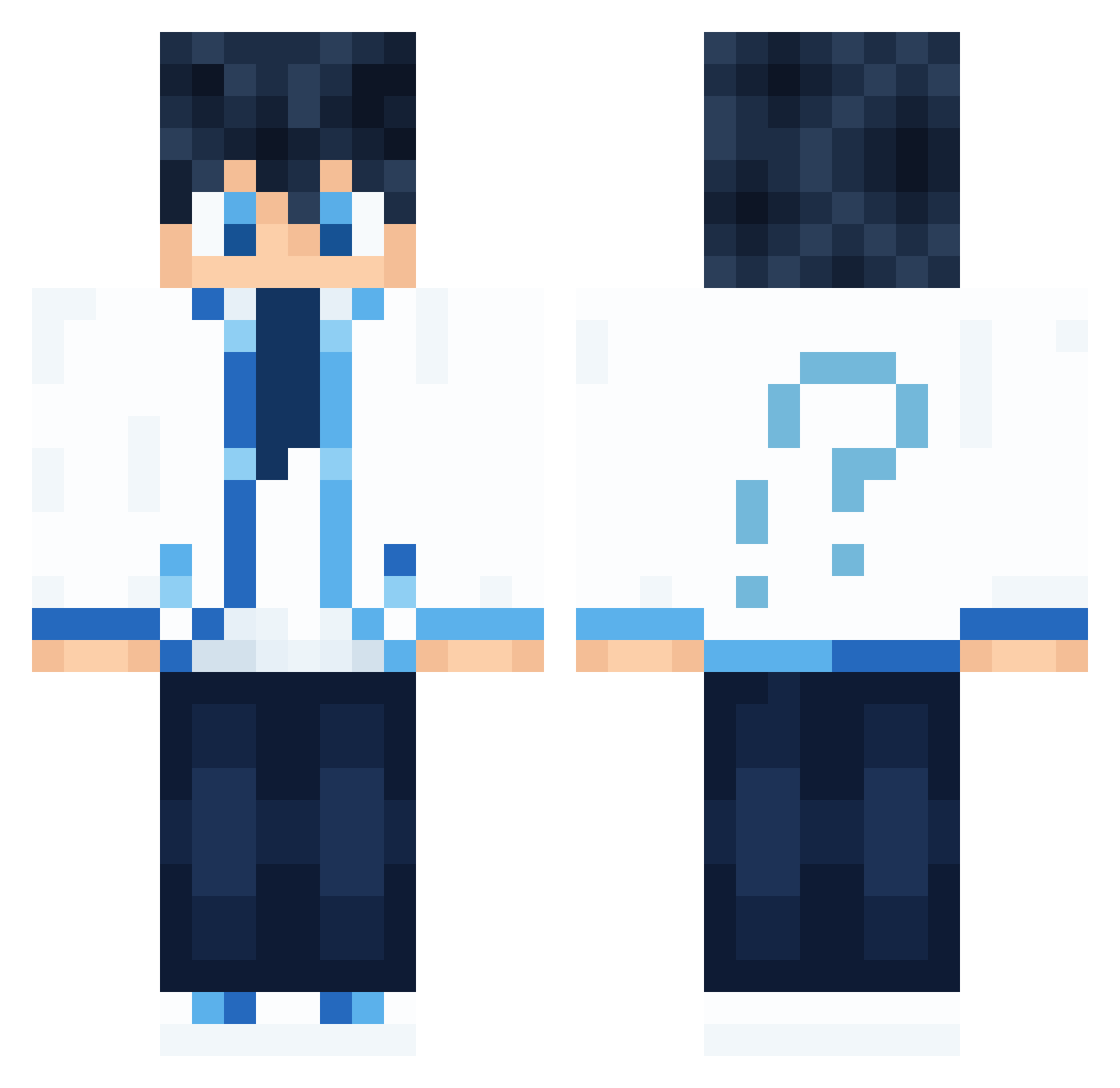 cuteaplane Minecraft skin, front and back view