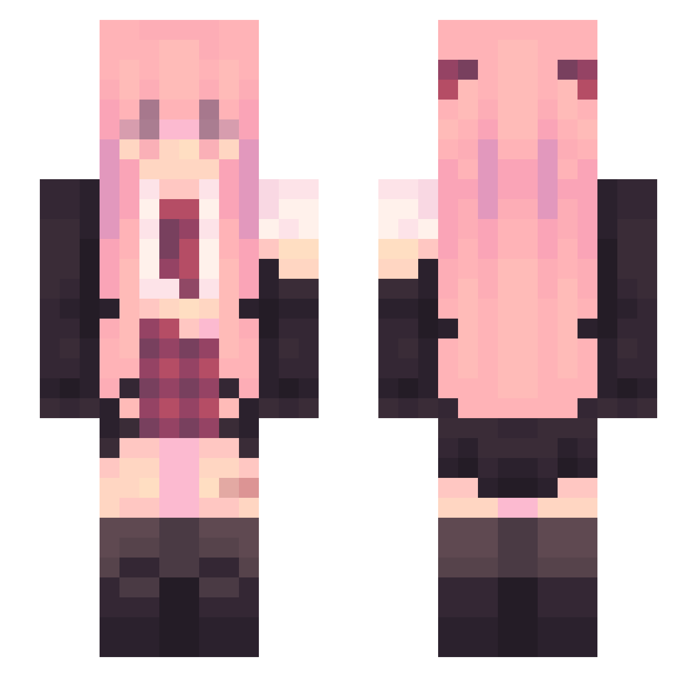 yPocho Minecraft skin, front and back view