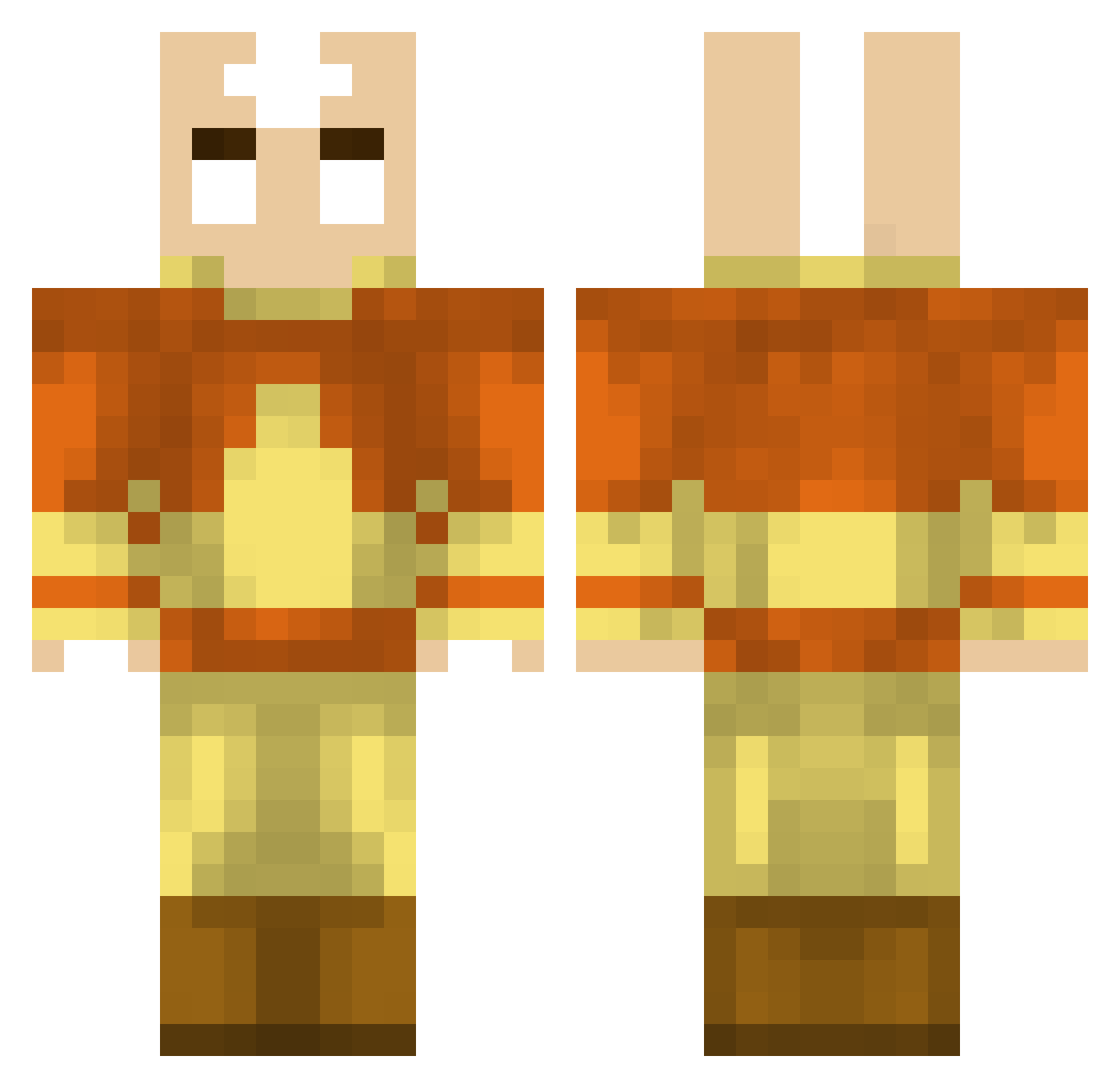 wmkg Minecraft skin, front and back view