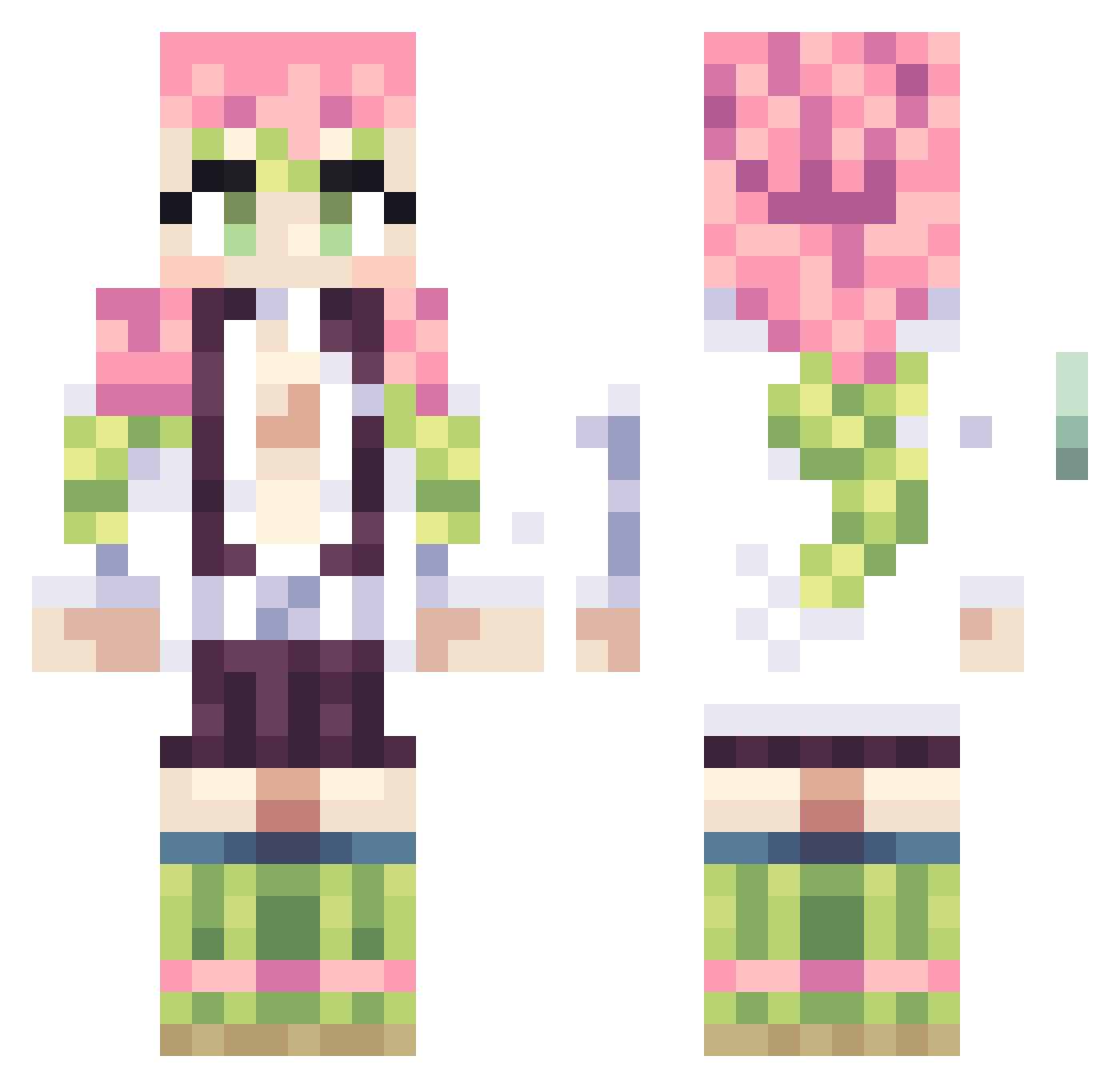 scrunglord Minecraft skin, front and back view