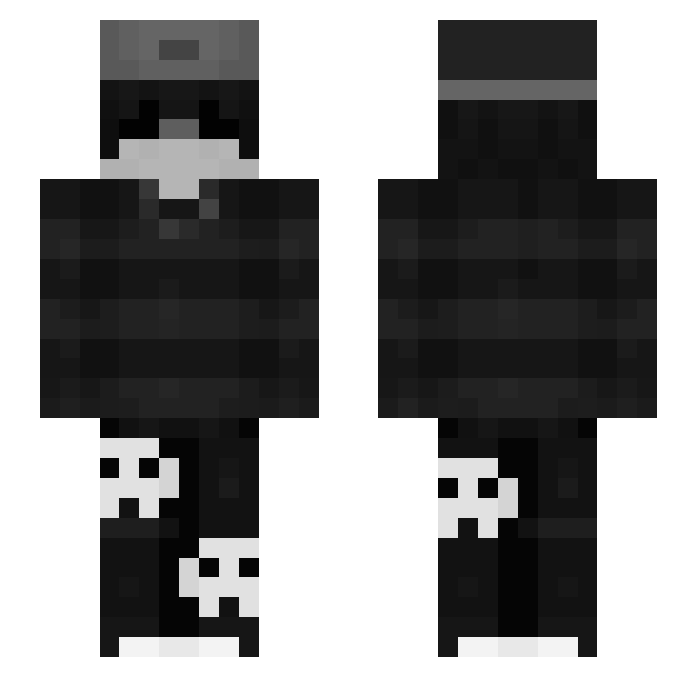 Shlunn Minecraft skin, front and back view