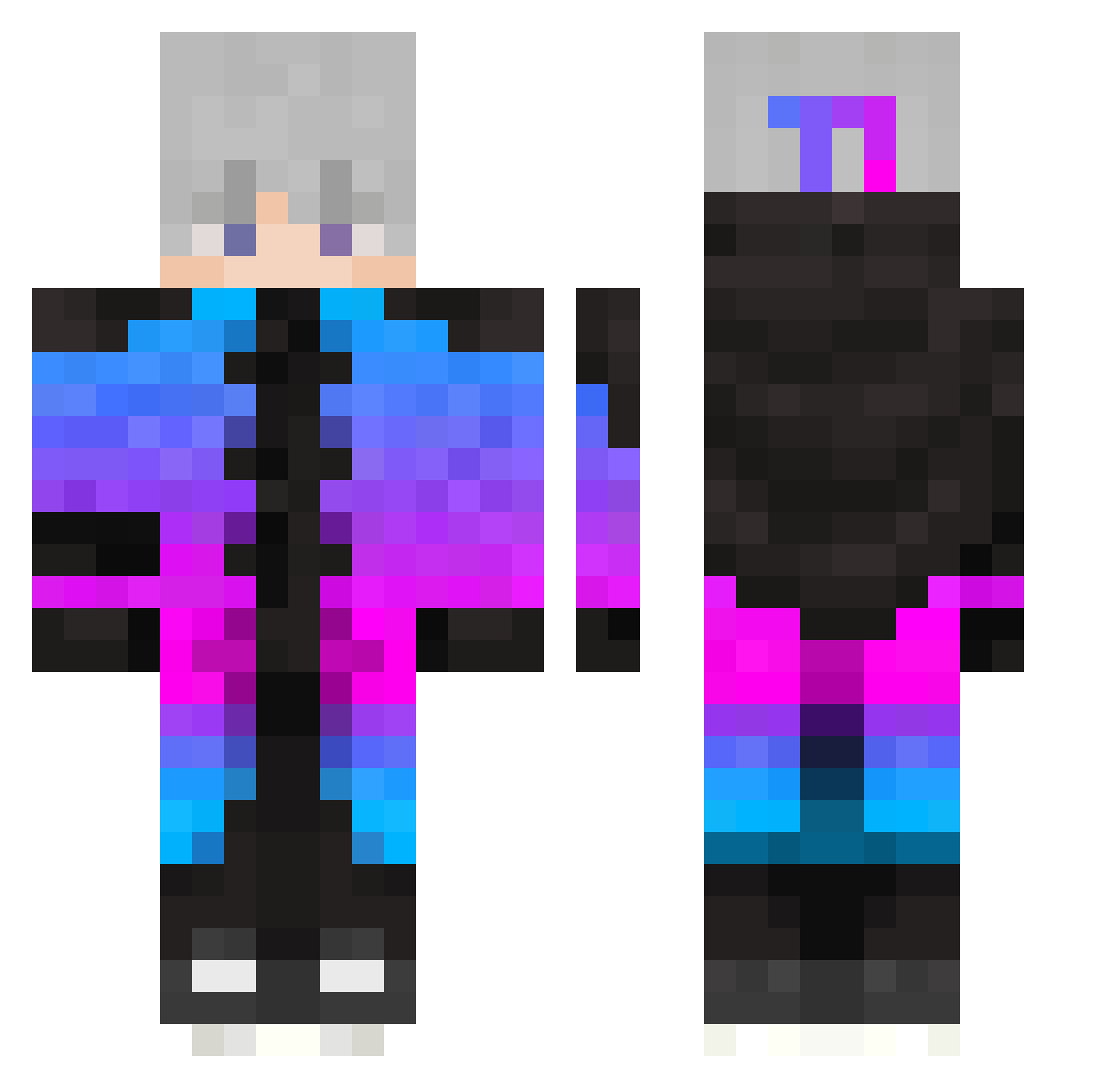 Sansku2209 Minecraft skin, front and back view