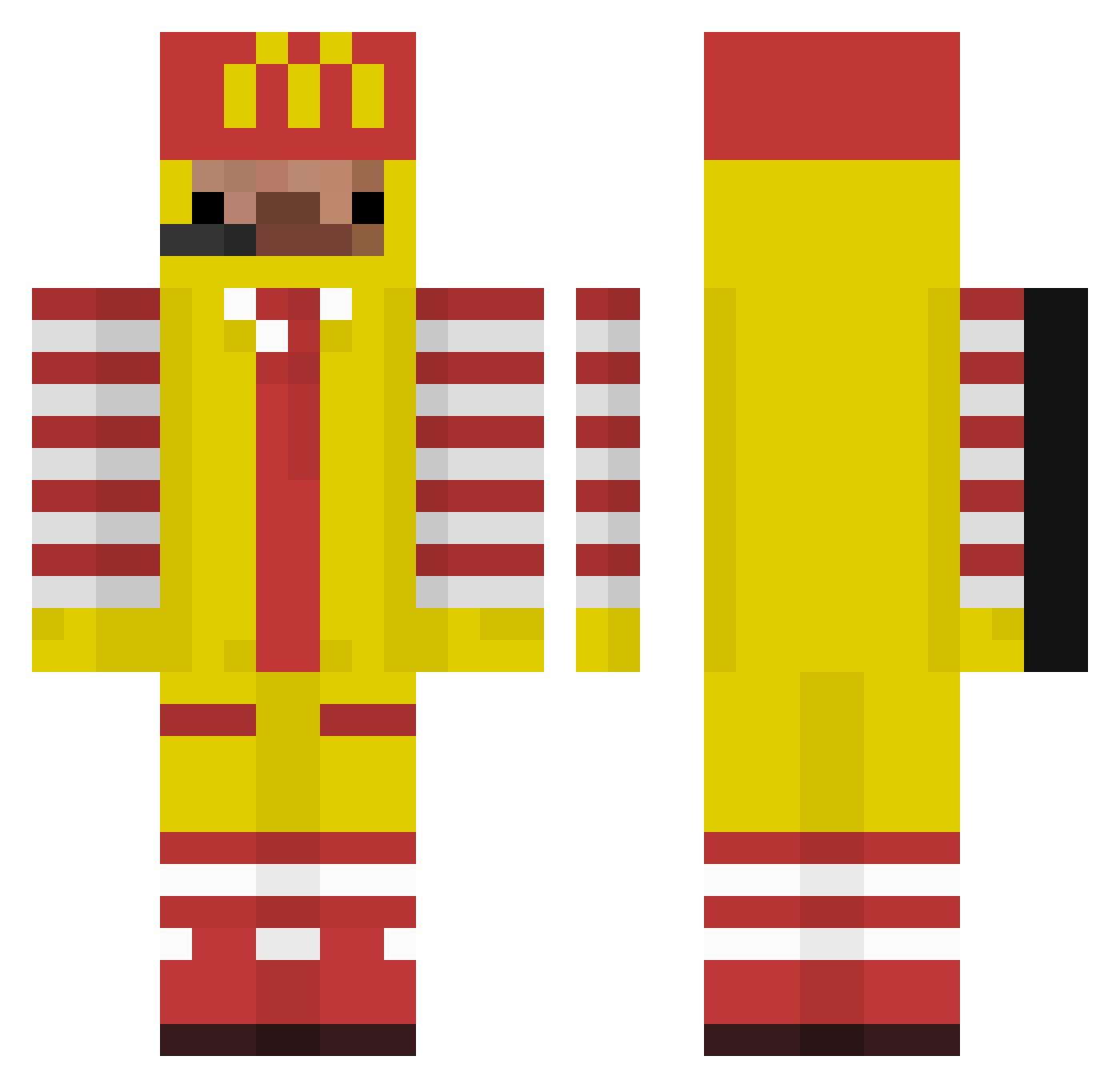 xAlts Minecraft skin, front and back view