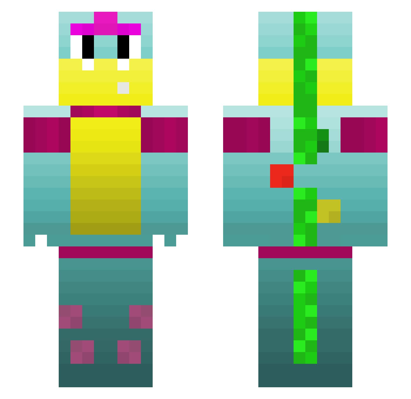 Voshlem_ Minecraft skin, front and back view
