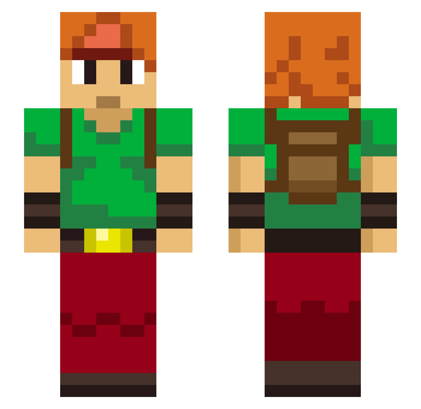 Zi_ike Minecraft skin, front and back view
