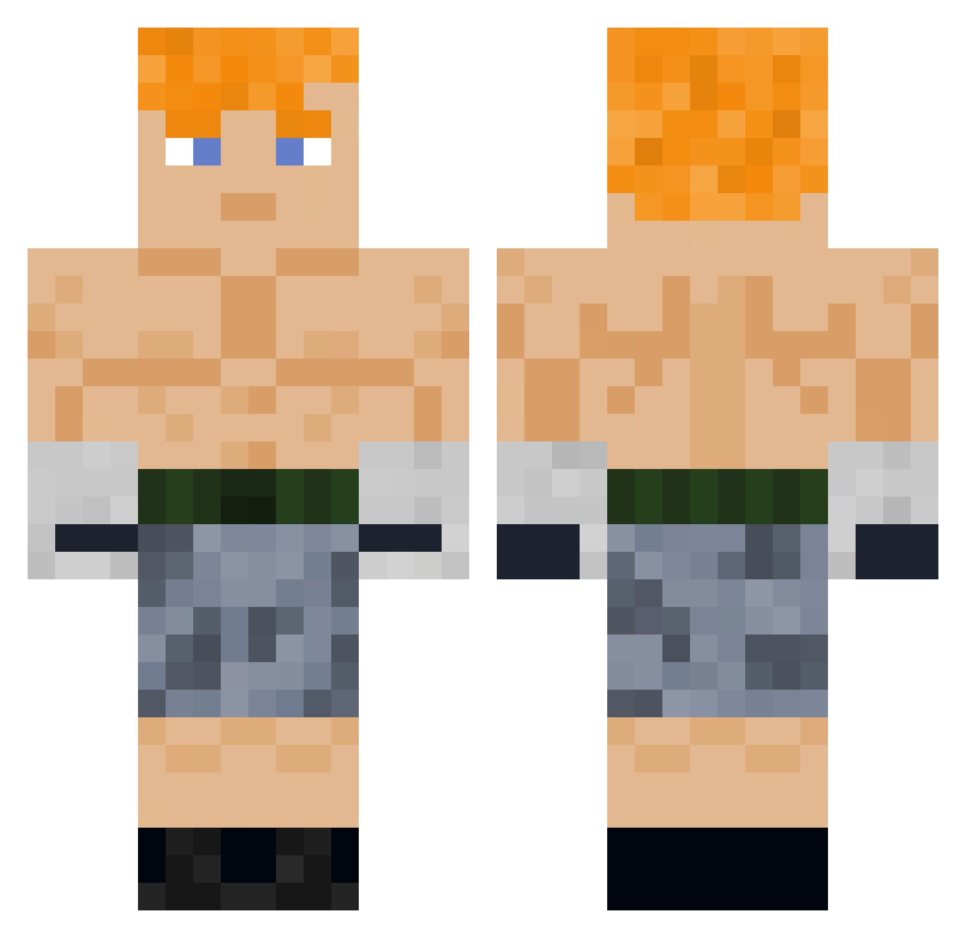 G1ng3rBr3ad Minecraft skin, front and back view