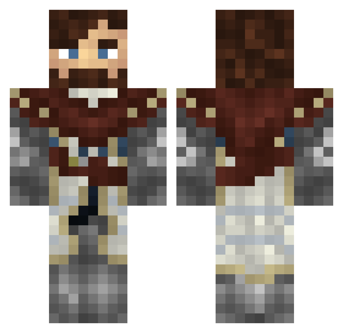 DiscoNachos Minecraft skin, front and back view