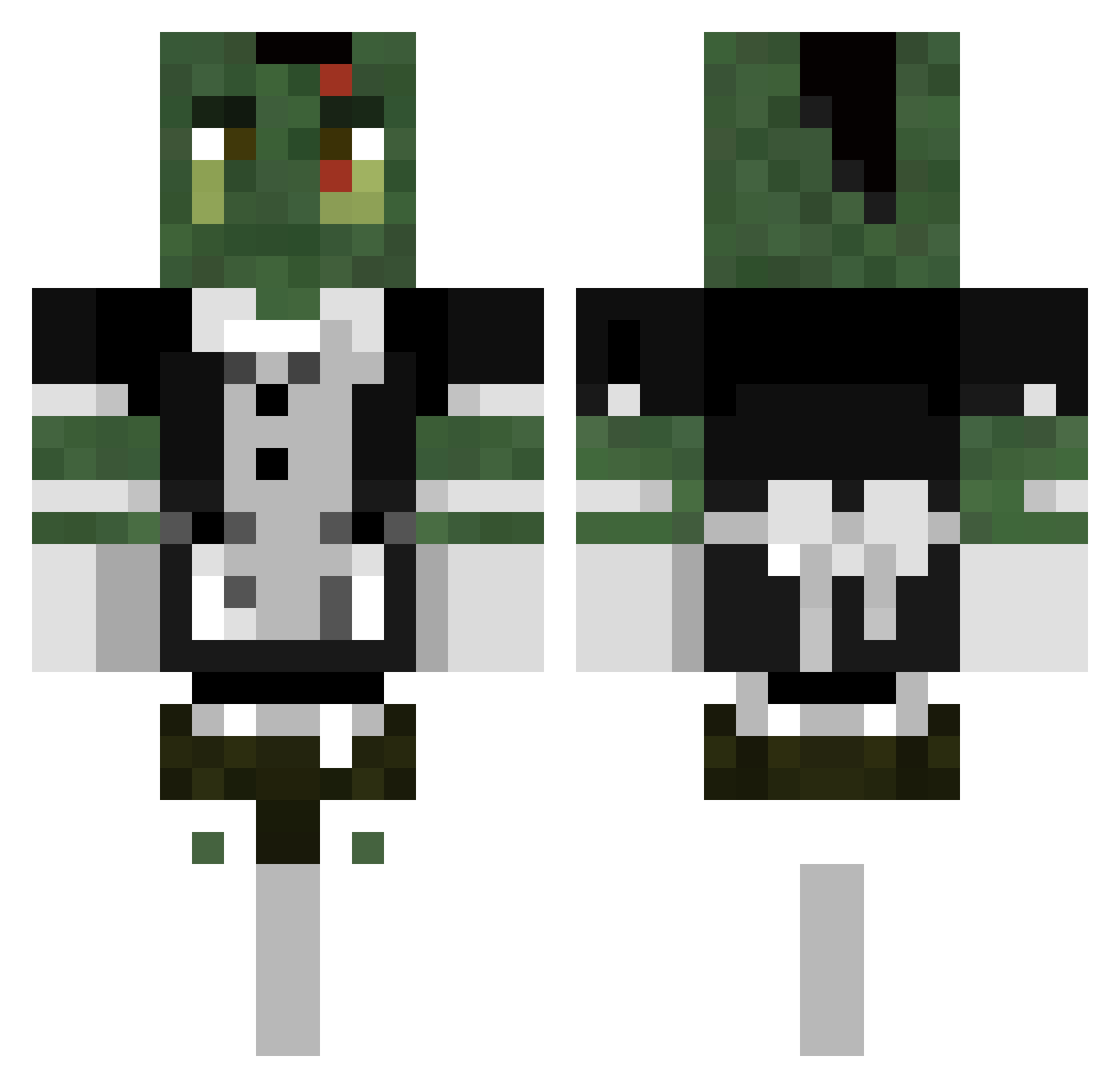 Strrombi Minecraft skin, front and back view