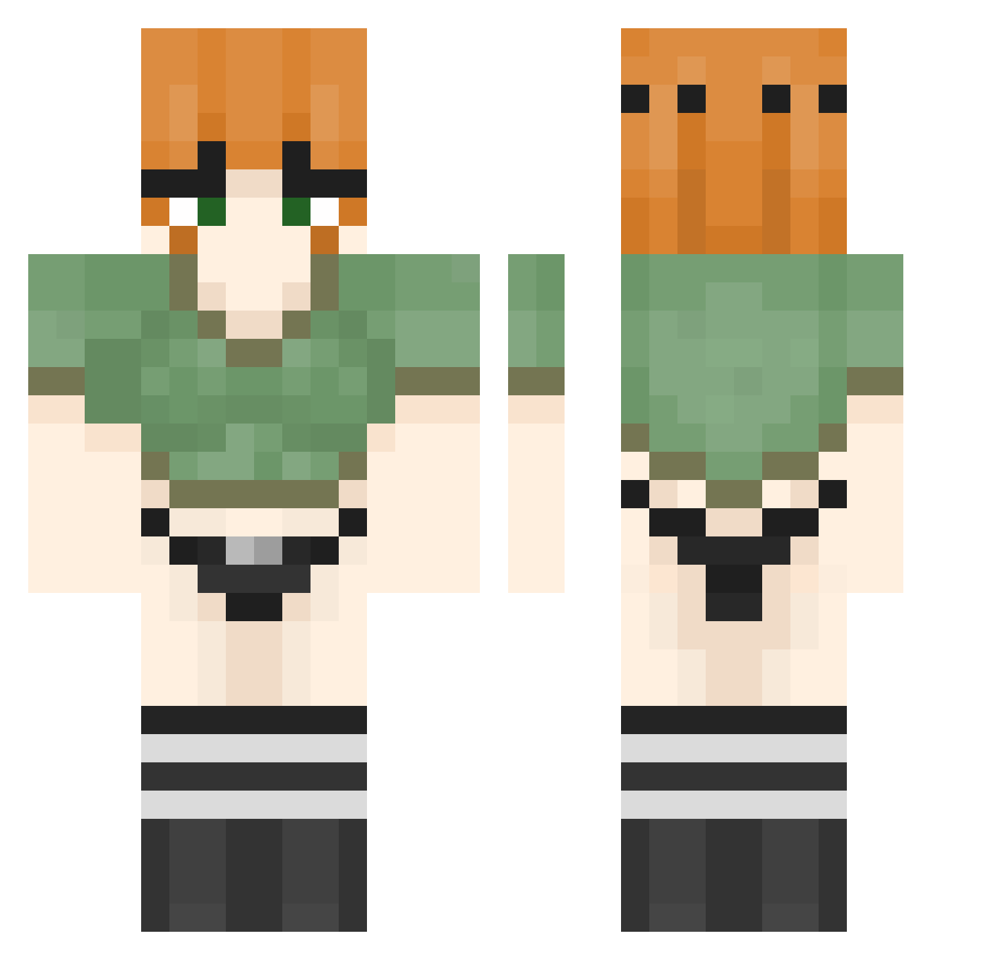 ThePrincessPig Minecraft skin, front and back view